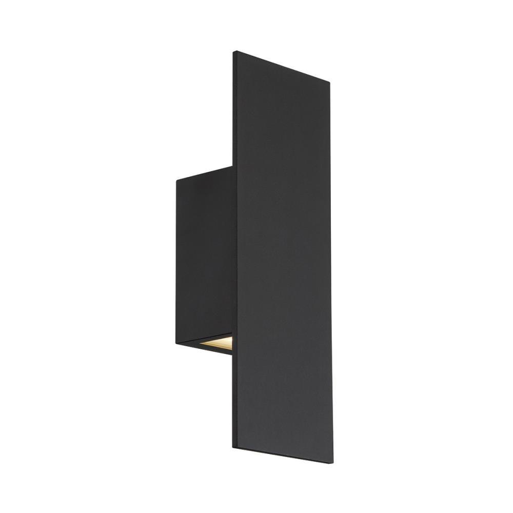 WAC Lighting Icon 14" 2-Light Aluminum Indoor and Outdoor Wall Light in Black