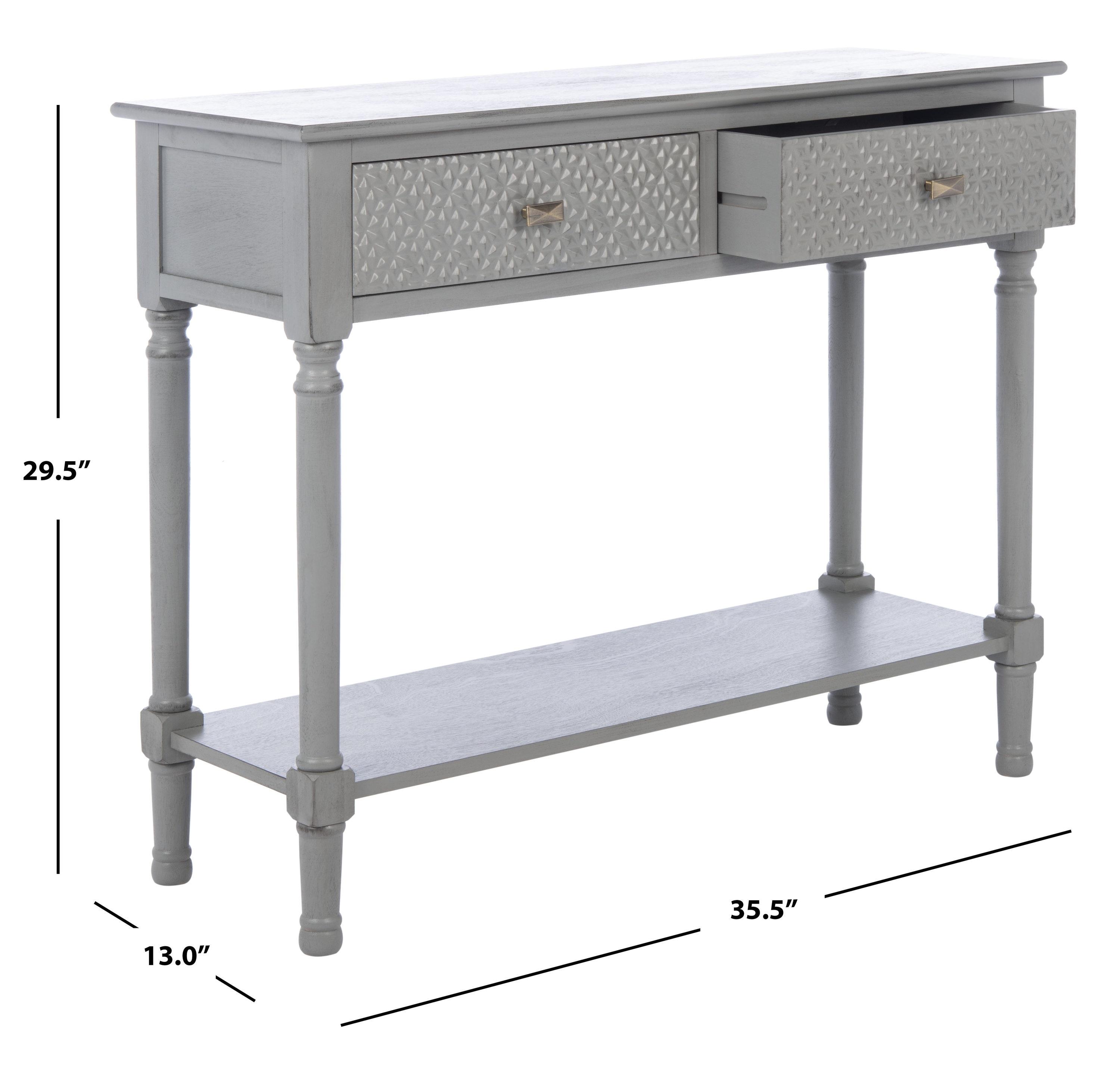 SAFAVIEH Halton Modern 2 Drawer Console Table, Distressed Grey