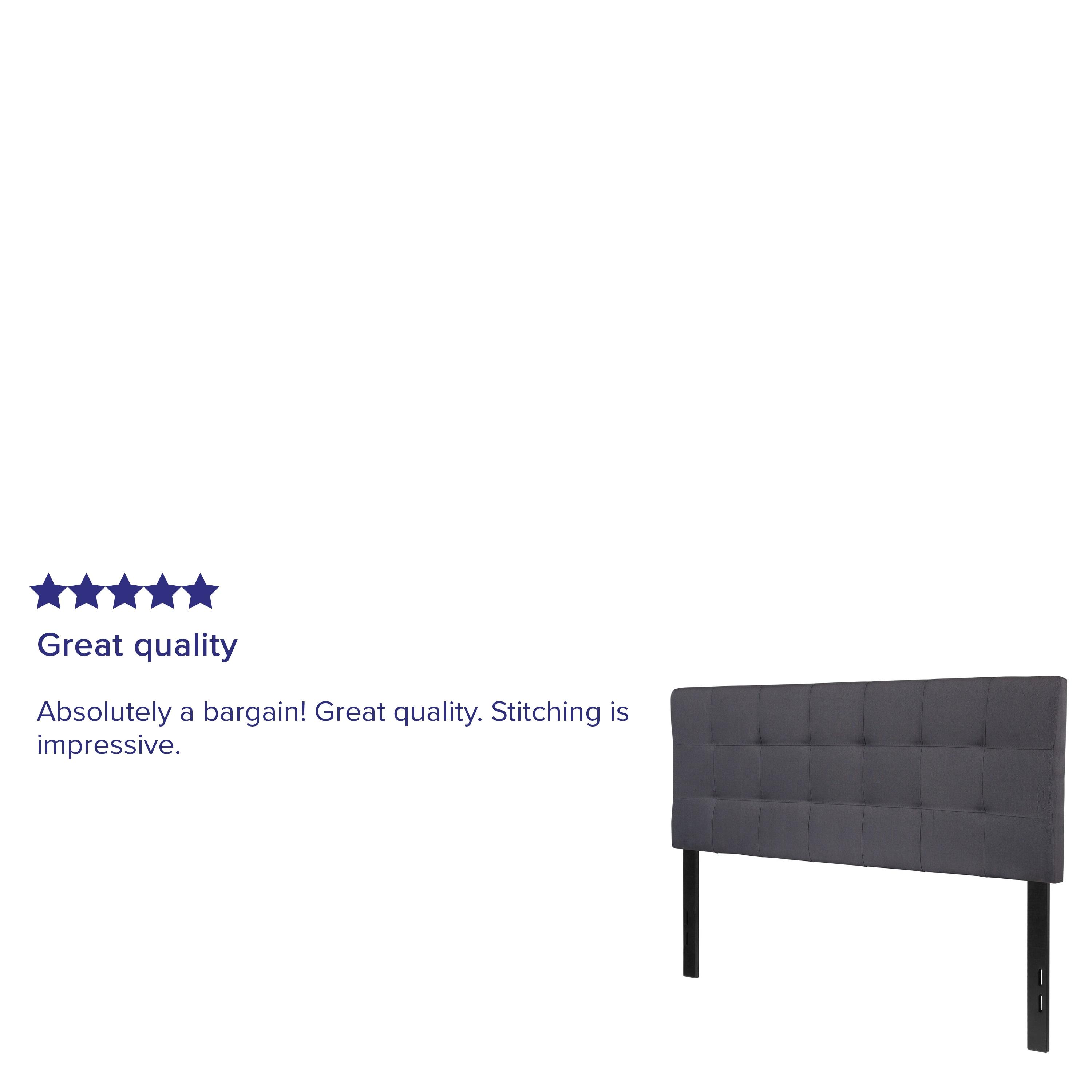 Flash Furniture Bedford Tufted Upholstered Full Size Headboard in Dark Gray Fabric