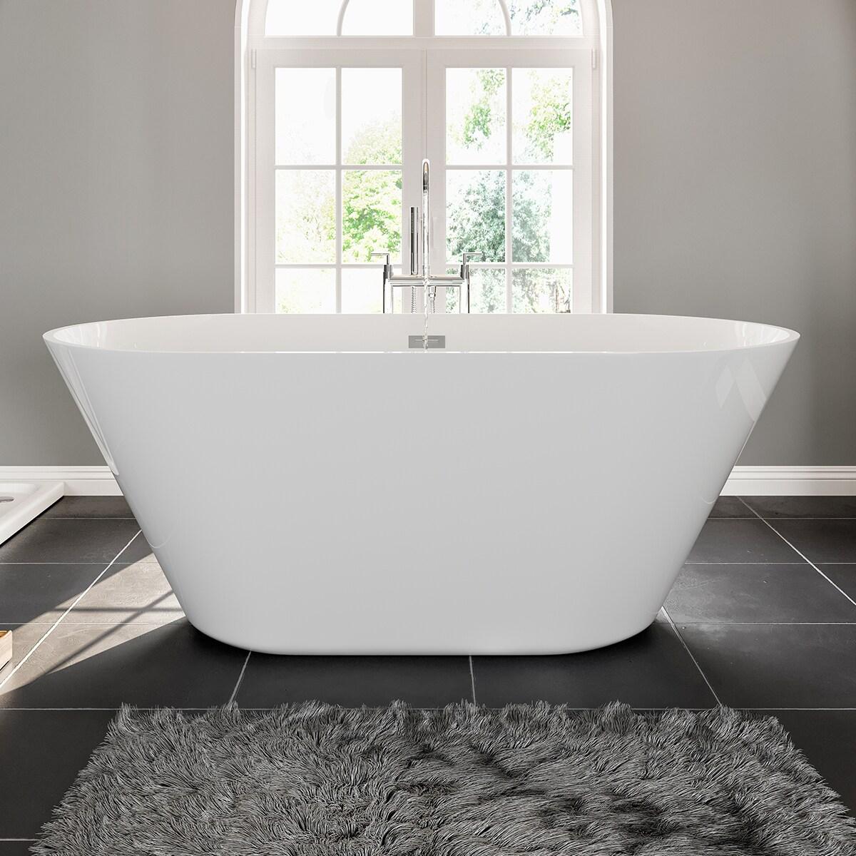 Aries 59'' x 32'' Freestanding Soaking Acrylic Bathtub