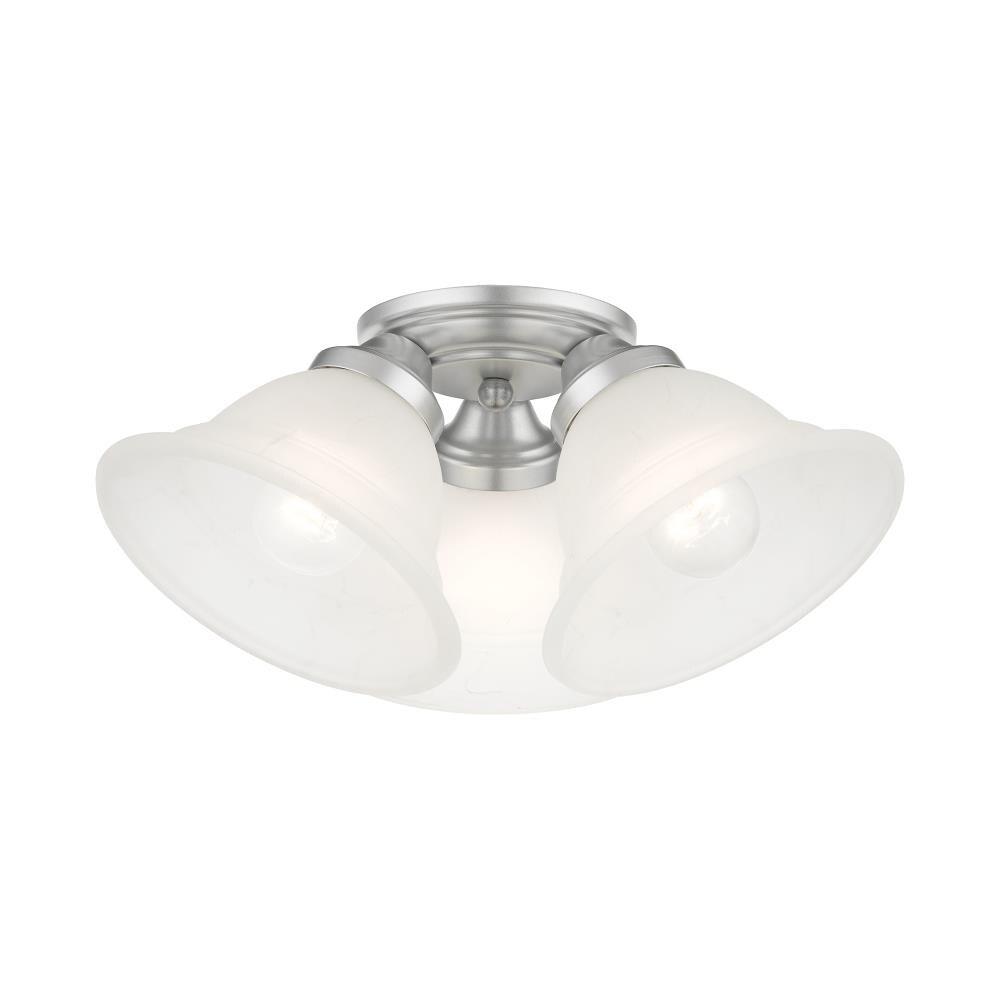 Livex Lighting Wynnewood 3 - Light Flush Mount in  Satin Nickel