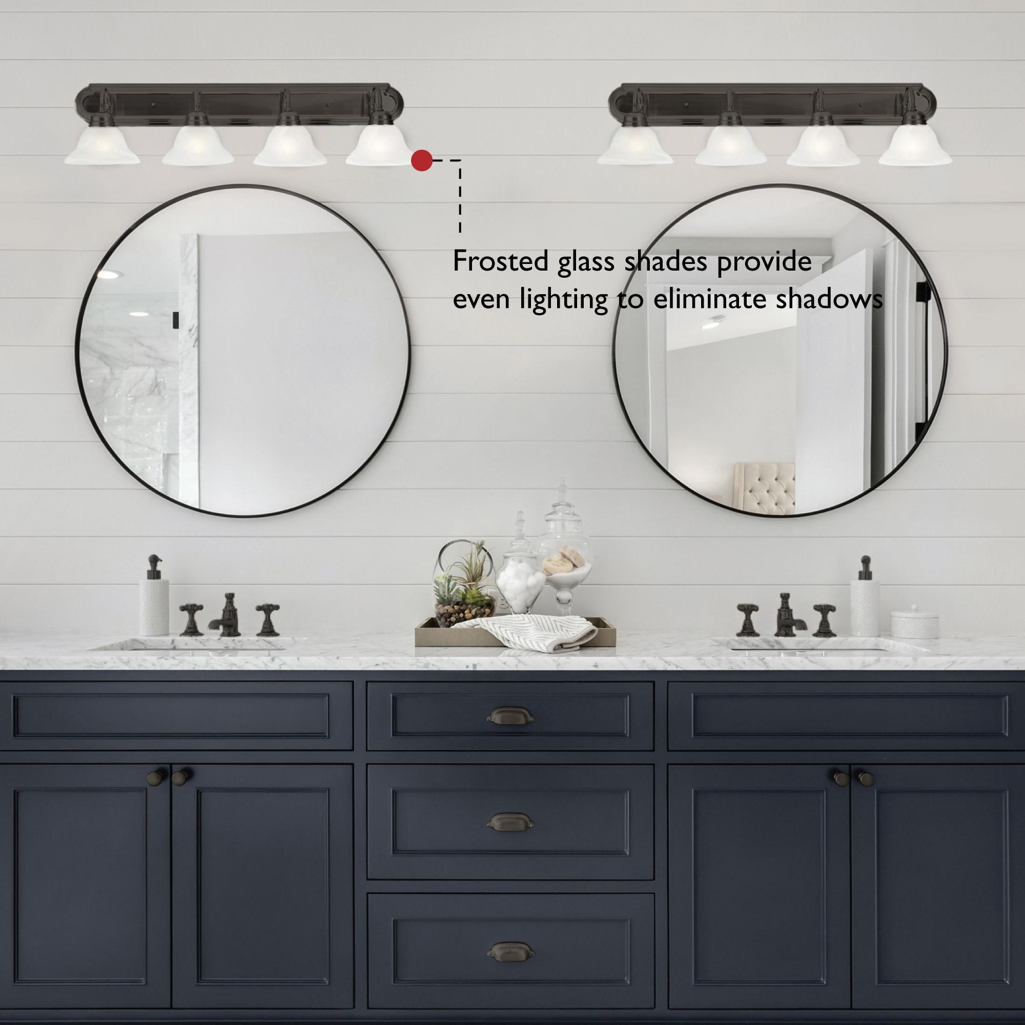 Design House Millbridge 4-Light Dimmable Vanity Light with Frosted Glass, Bronze