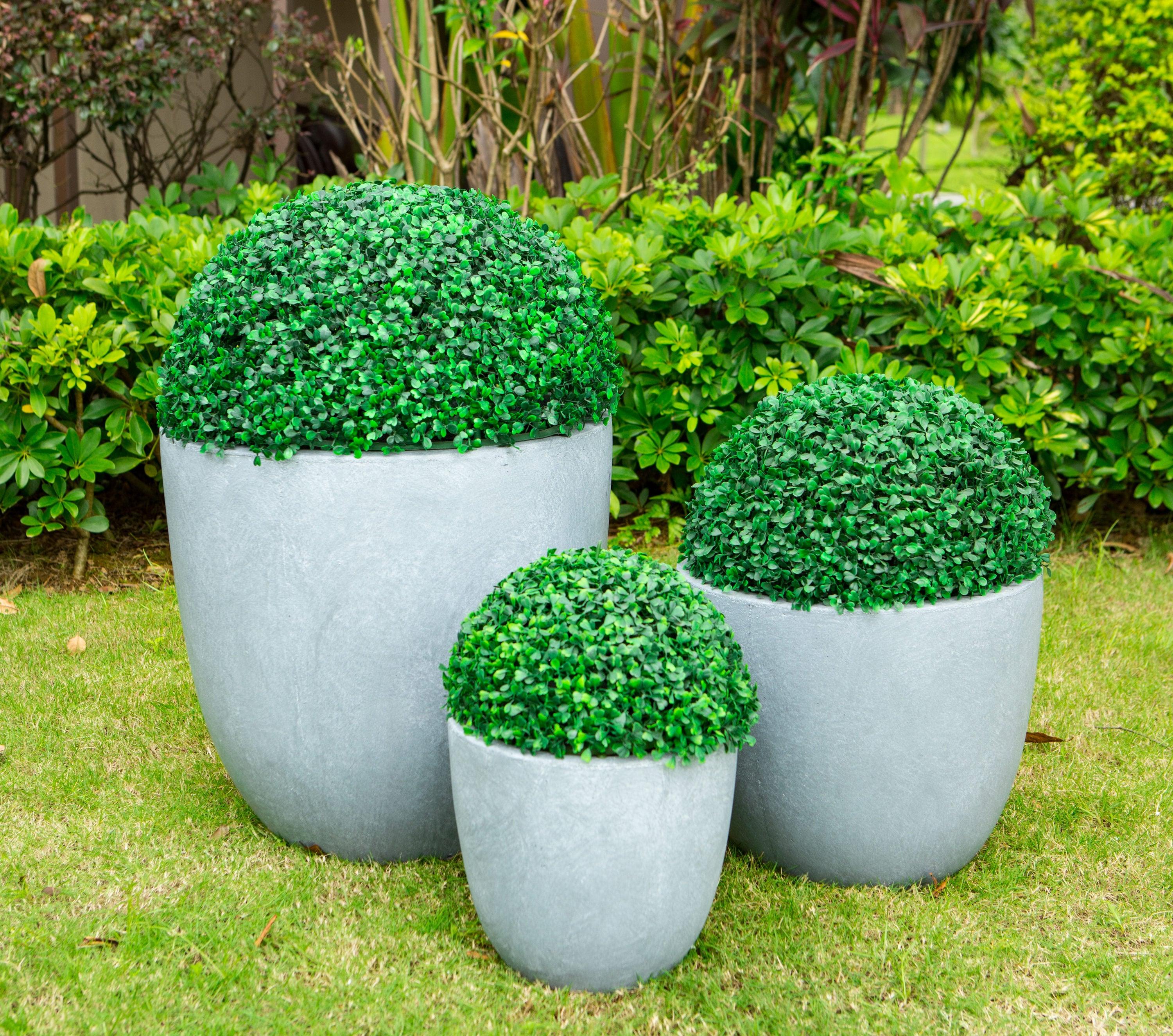Set of 3 17" Kante Seamless Concrete Planters for Patio & Garden - Rosemead Home & Garden, Inc.