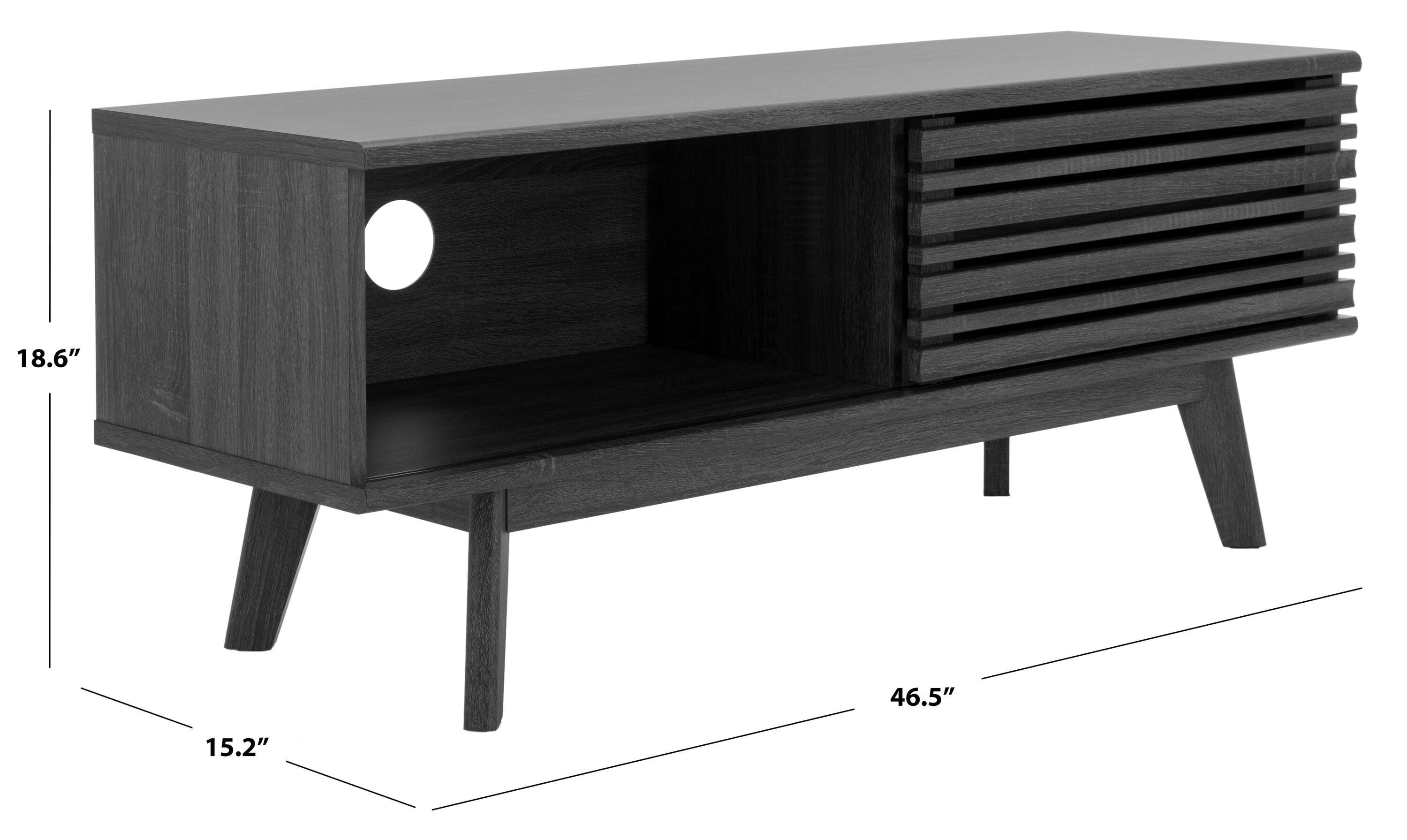 Aurelio 1 Shelf Media Stand - Distressed Black - Safavieh