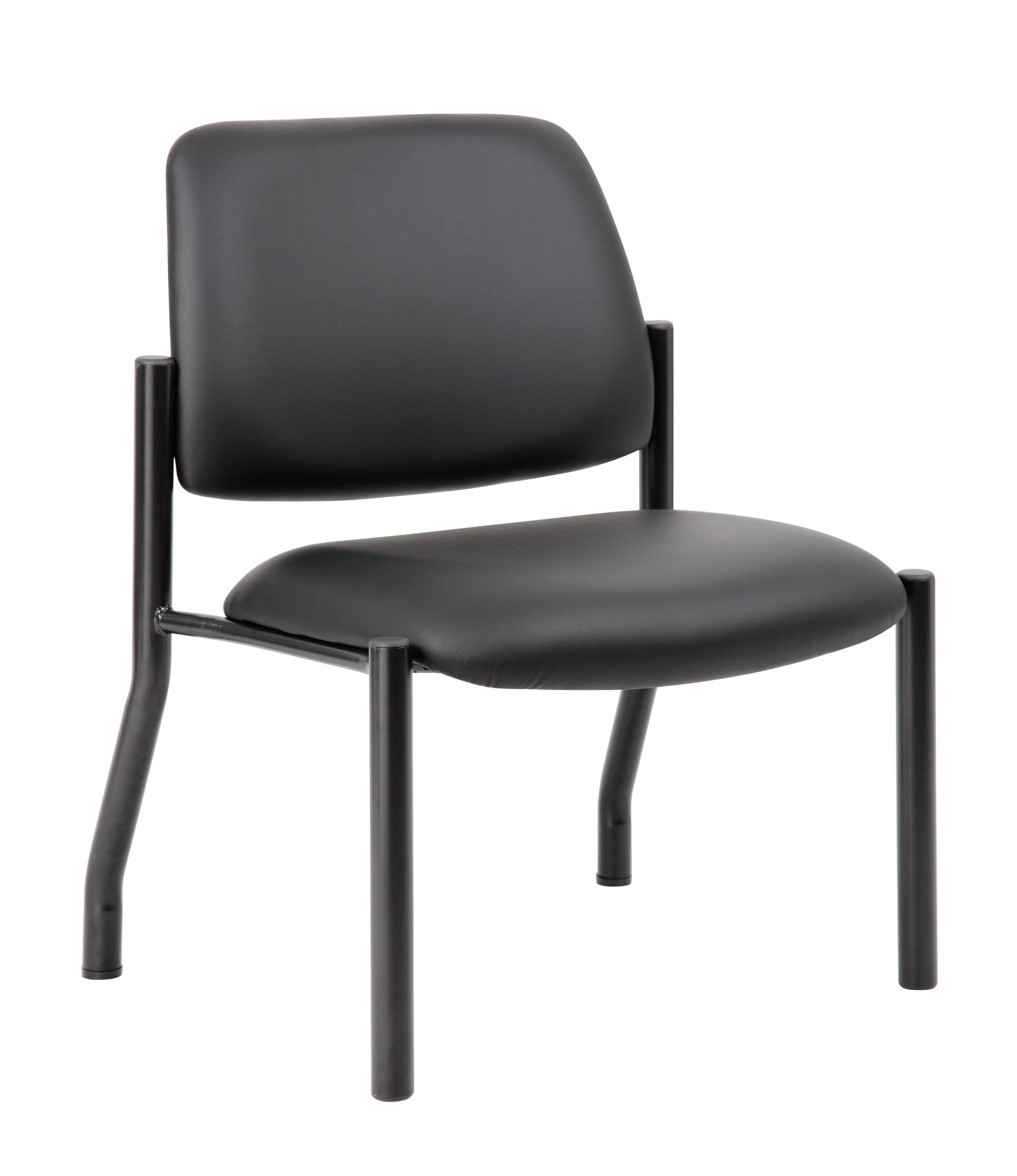 400lbs Weight Capacity Guest Chair Antimicrobial Black - Boss Office Products: Sturdy, Easy Clean, Armless