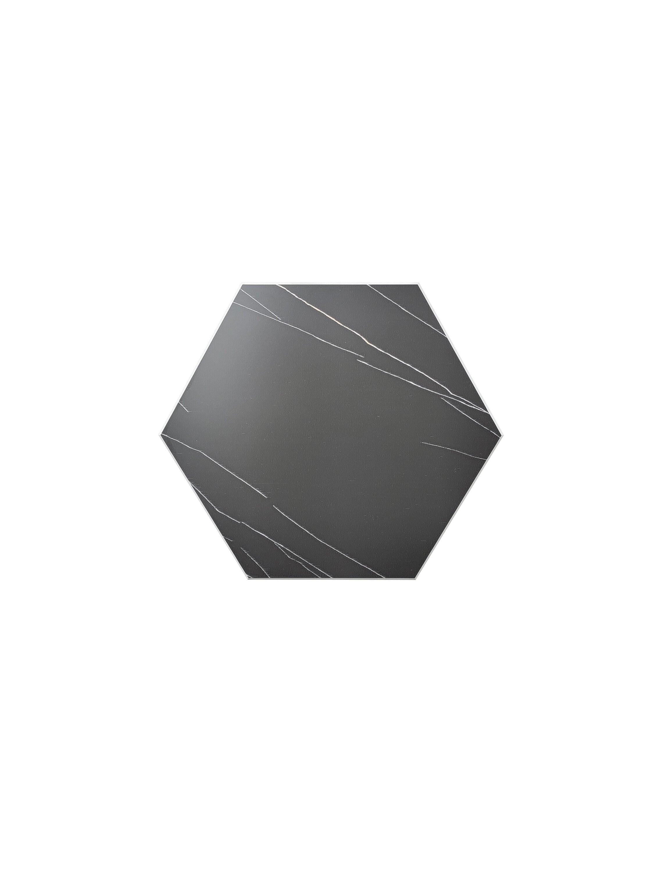 Avant Decor | Stone Composite Hexagon Stone Texture | Peel and Stick Kitchen Backsplash Tiles | Stick On Wall Tiles | Easy DIY Installation | 6” x 6.9” | Single Tile