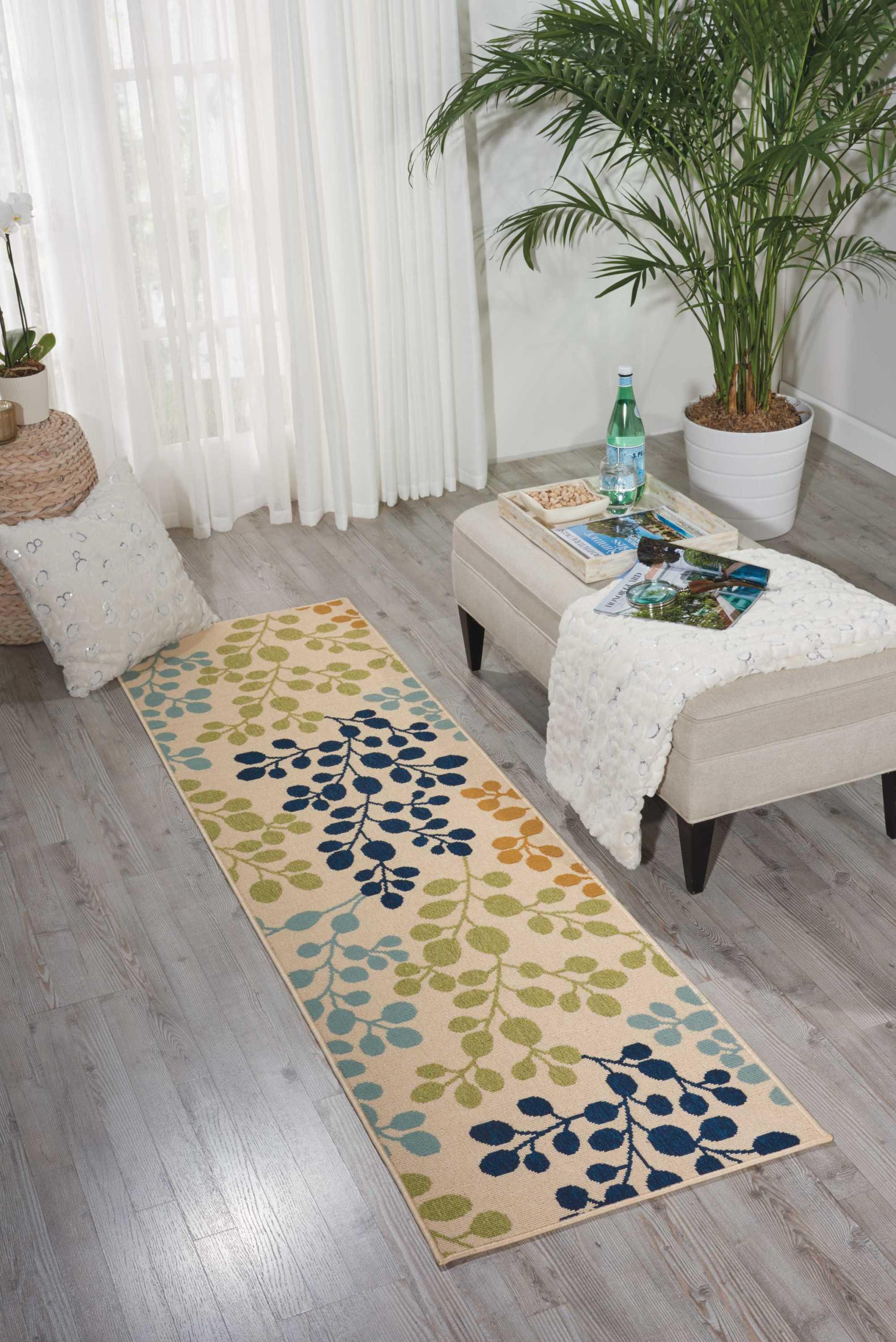 Nourison Caribbean Ivory Indoor/Outdoor Area Rug CRB01 2'3" x 7'6"