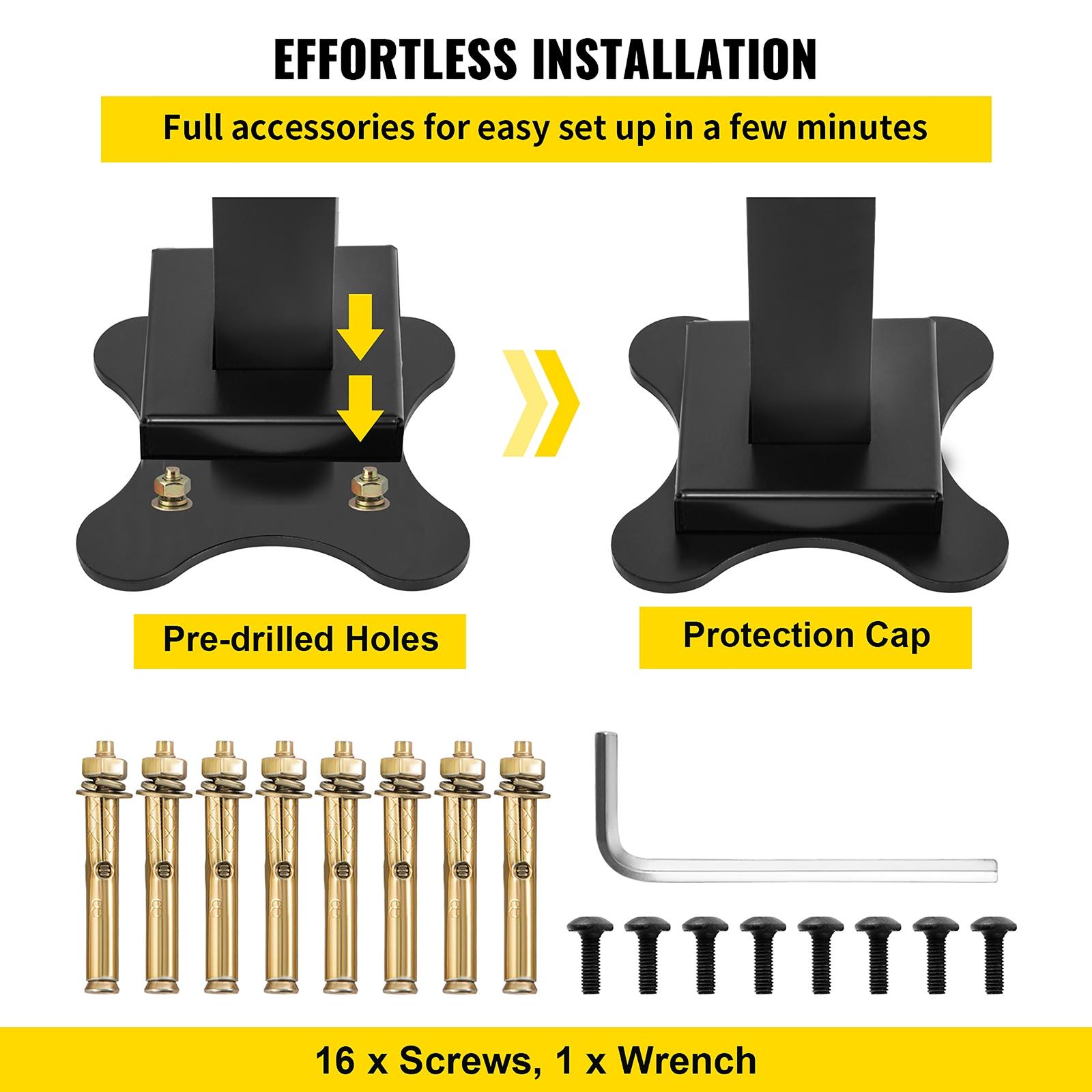 VEVOR Stair Railing Kit Aluminum Handrail Flexible Outdoor Deck Hand Rail