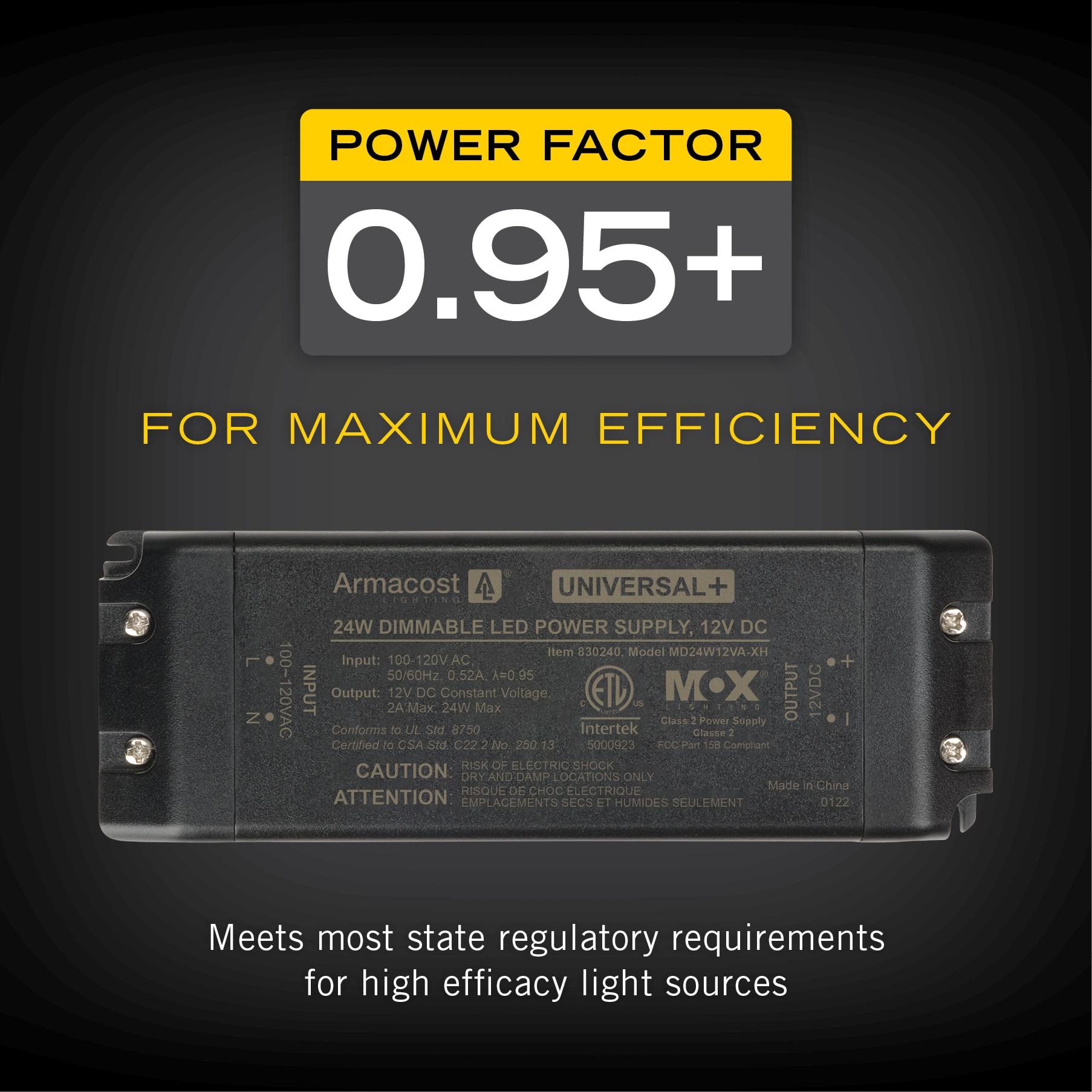 Armacost Lighting Universal+ Dimmable LED Driver 12V DC, 60W Electronic Transformer ELV/MLV/TRIAC 830240