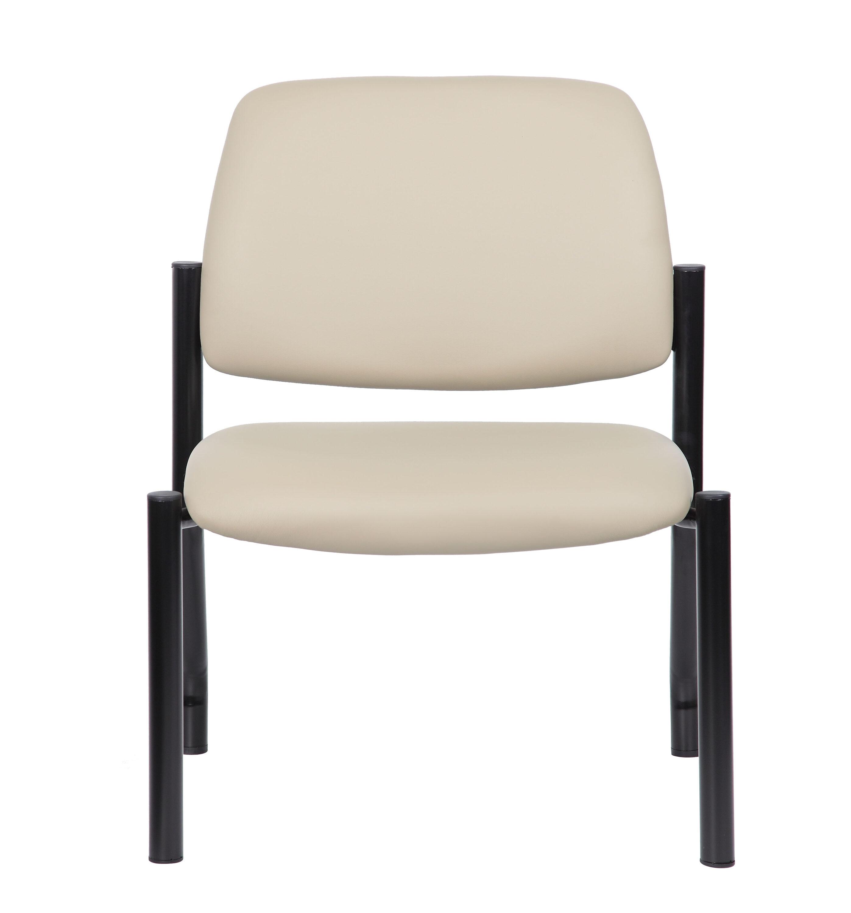 Boss Office Products Antimicrobial Armless Guest Side Chair, 400 lb. weight capacity, Beige