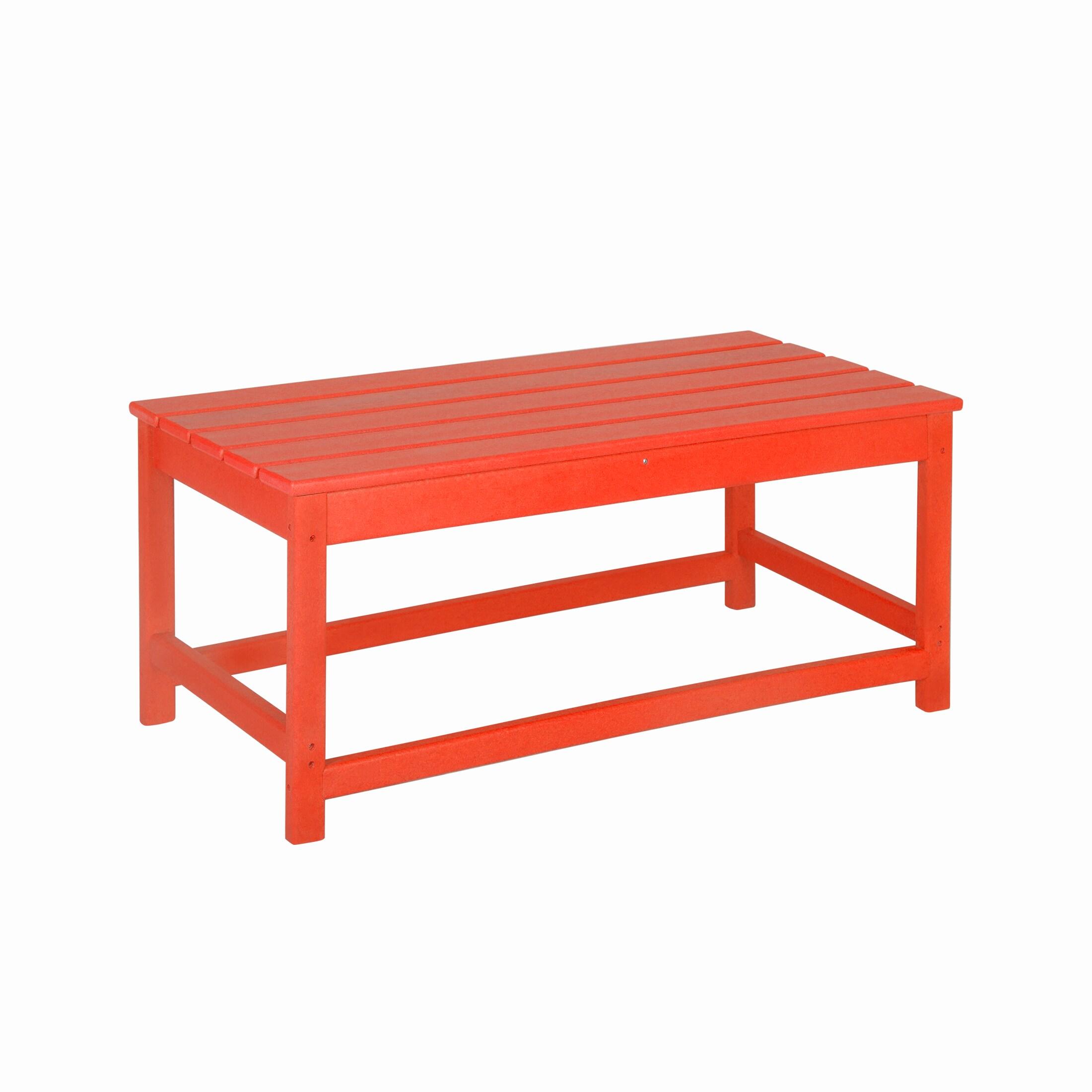 Polytrends  Laguna Hdpe All Weather Outdoor Patio Coffee And Side Tables (3-Piece Set) Red
