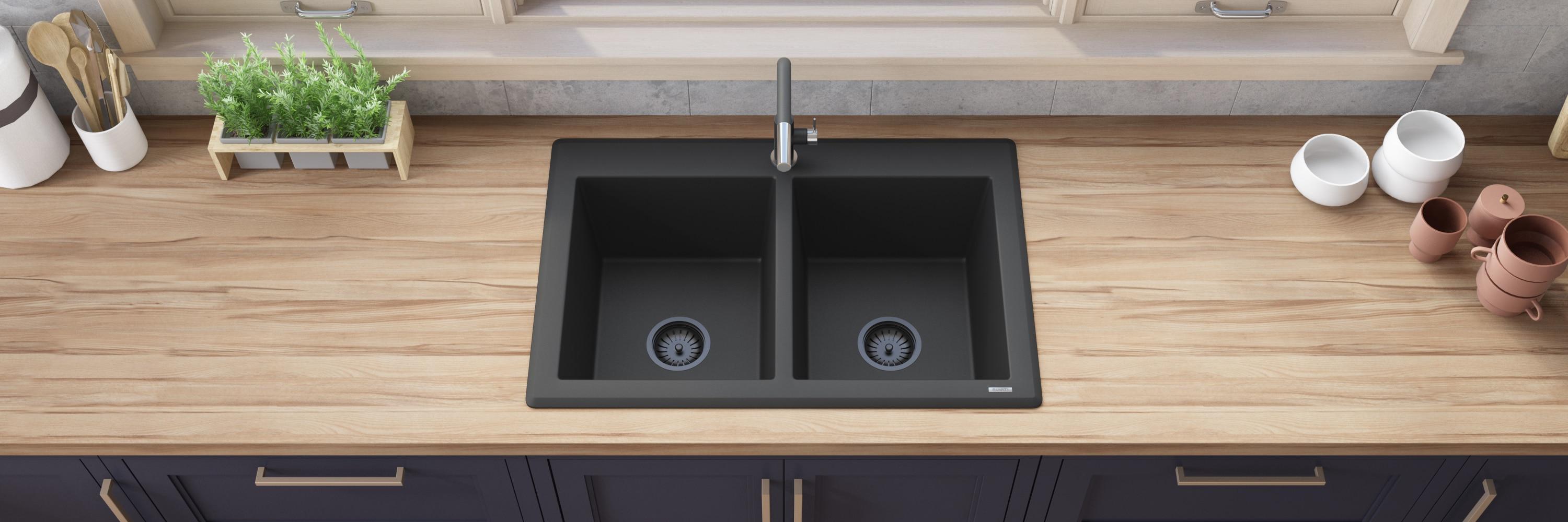 Ruvati 33 x 22 inch epiGranite Top-Mount Granite Composite Kitchen Sink