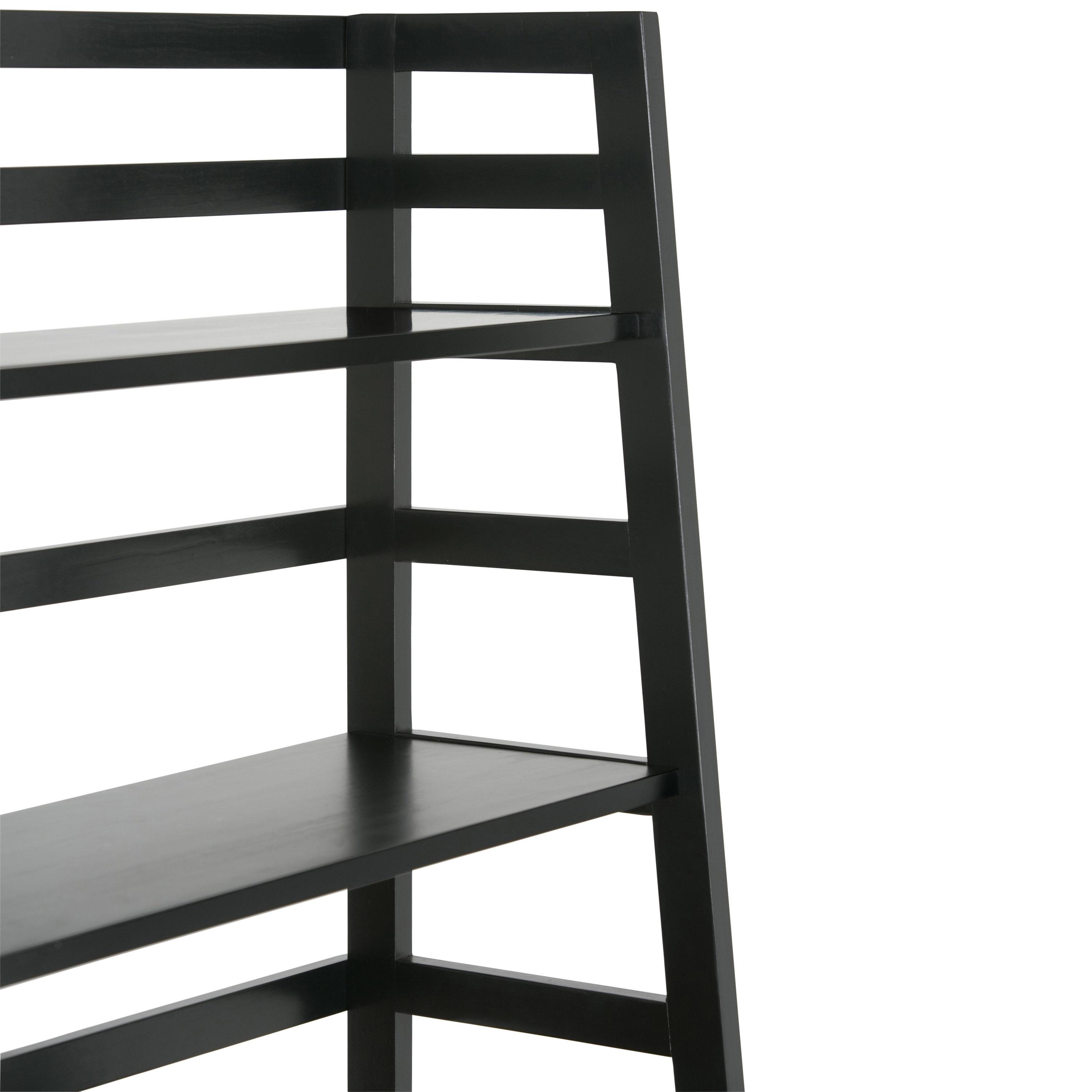 Acadian Solid Wood 30" Transitional Black Ladder Shelf