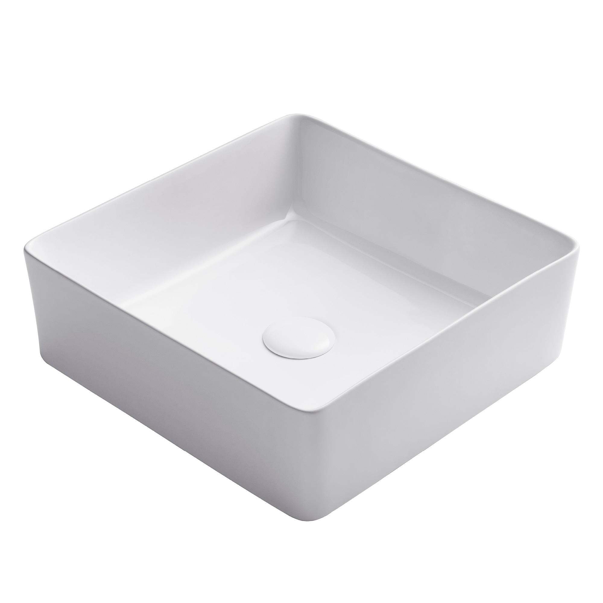 Thin ceramics Square Vessel Bathroom Sink