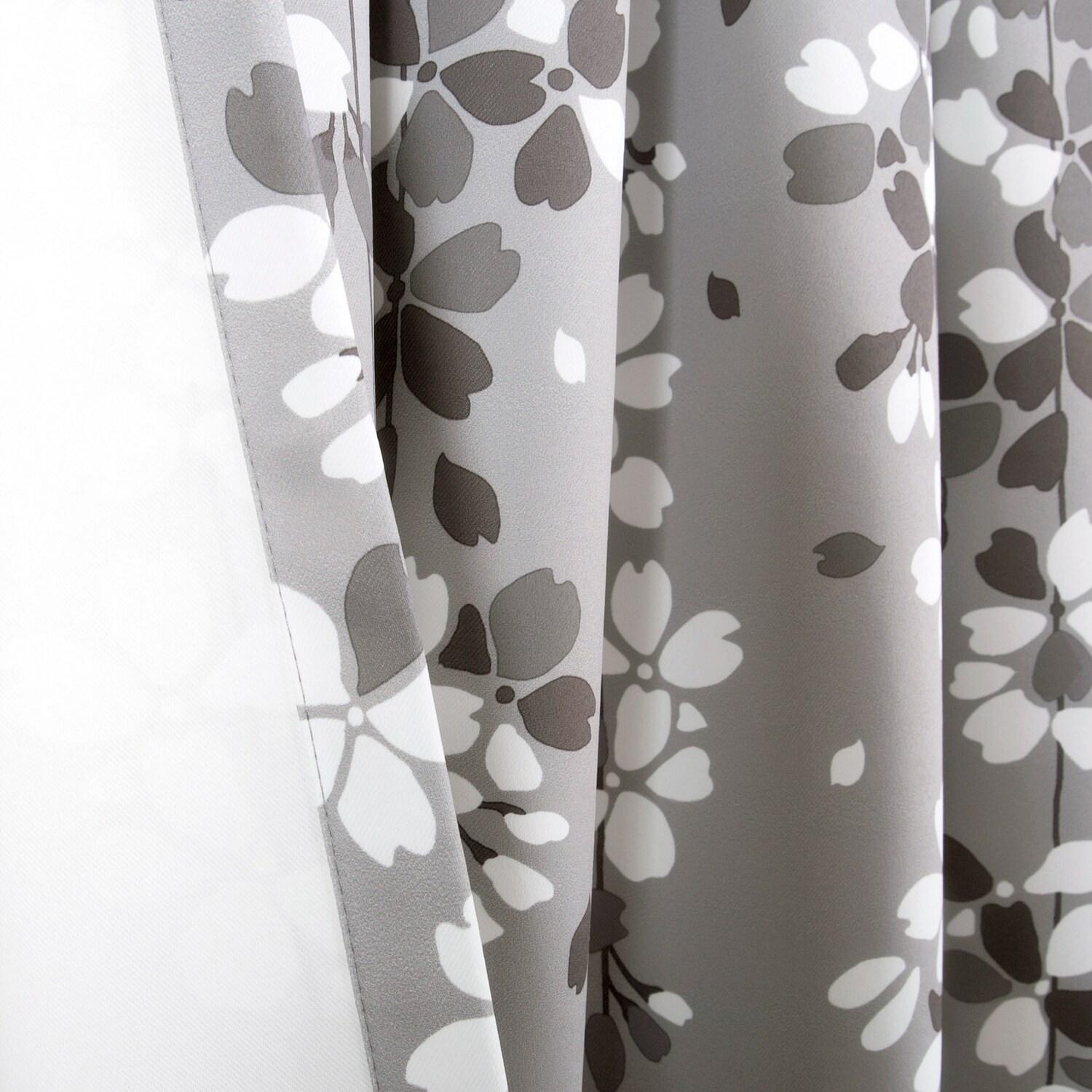 Lush Decor Weeping Flower Room Darkening Window Curtain Panels Gray 52X108+2 Set