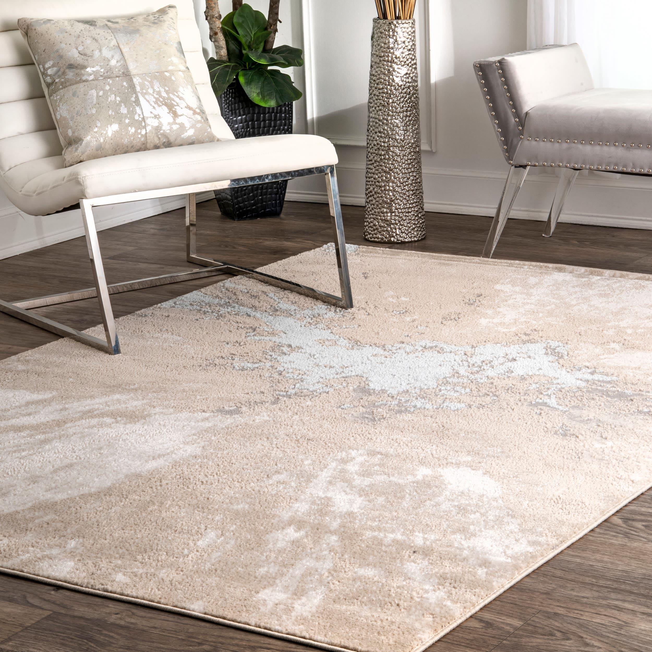 Nuloom Cyn Abstract 5x8 Indoor Area Rug for Living Room Bedroom Dining Room Kitchen, Beige/Ivory