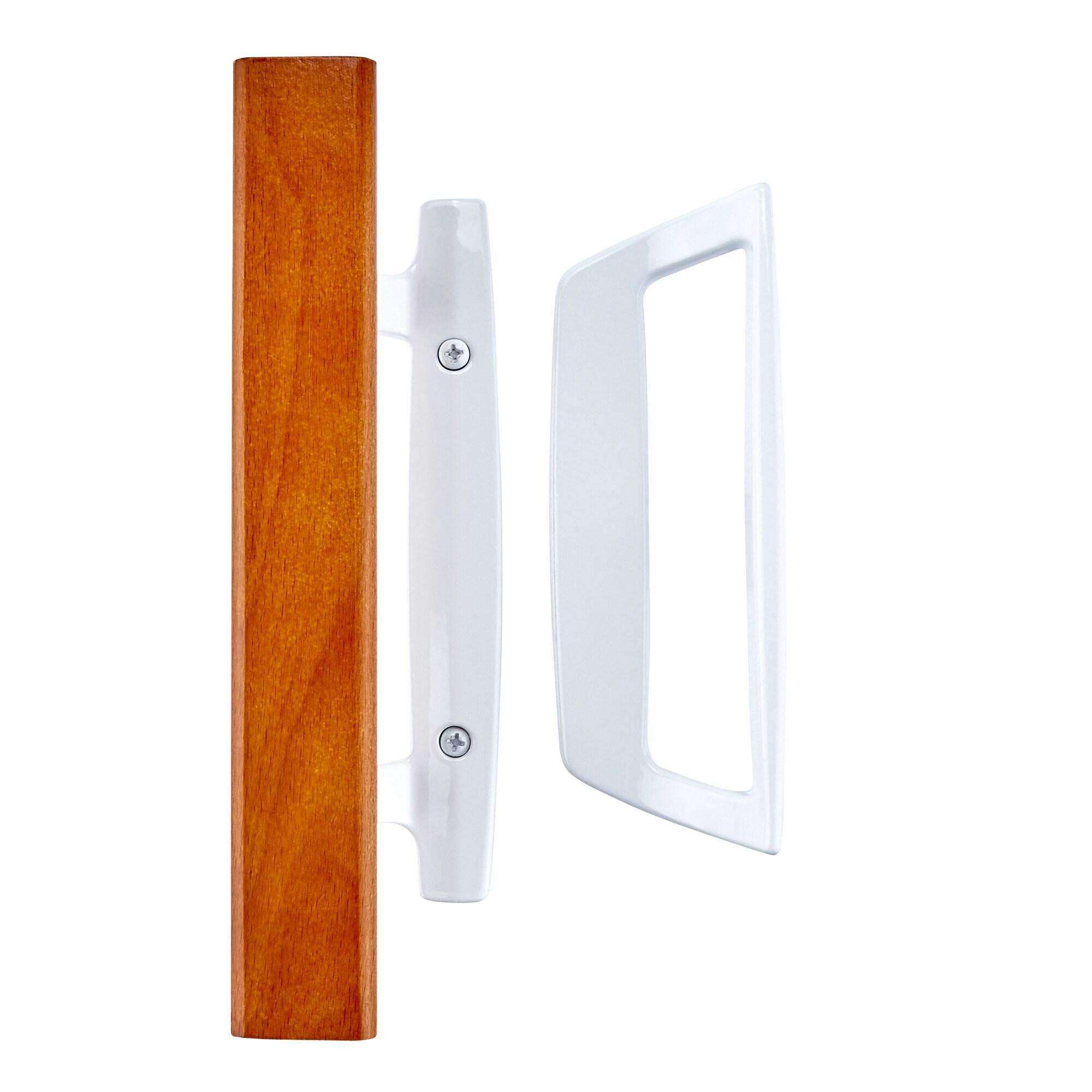 Wright Products - Mortise Sliding Patio Door Handle and Installation Hardware Set, Wood/White - Replacement Sliding Glass Door Lock and Handle White in
