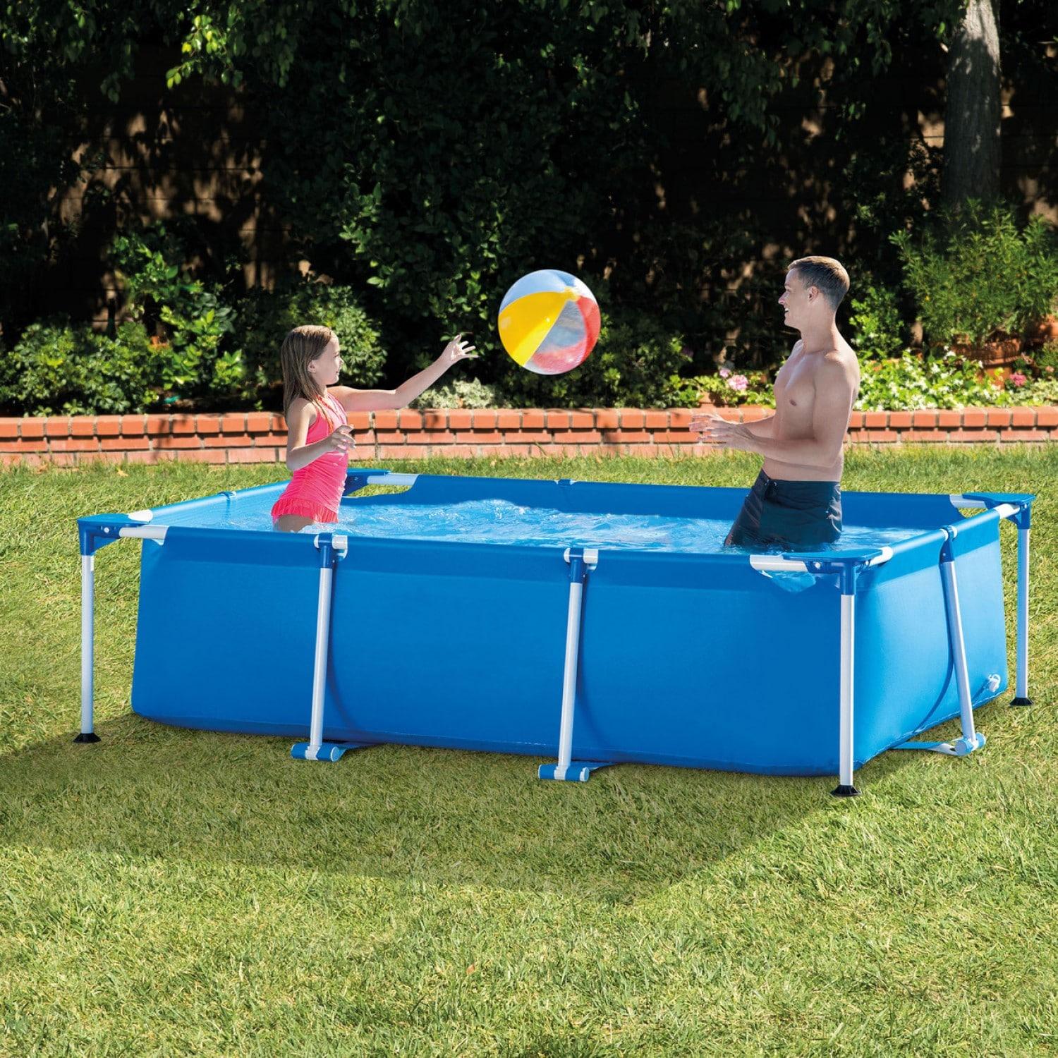 Pool Central Rectangular Frame Above Ground Swimming Pool with Filter Pump - 8.5' x 5.25'