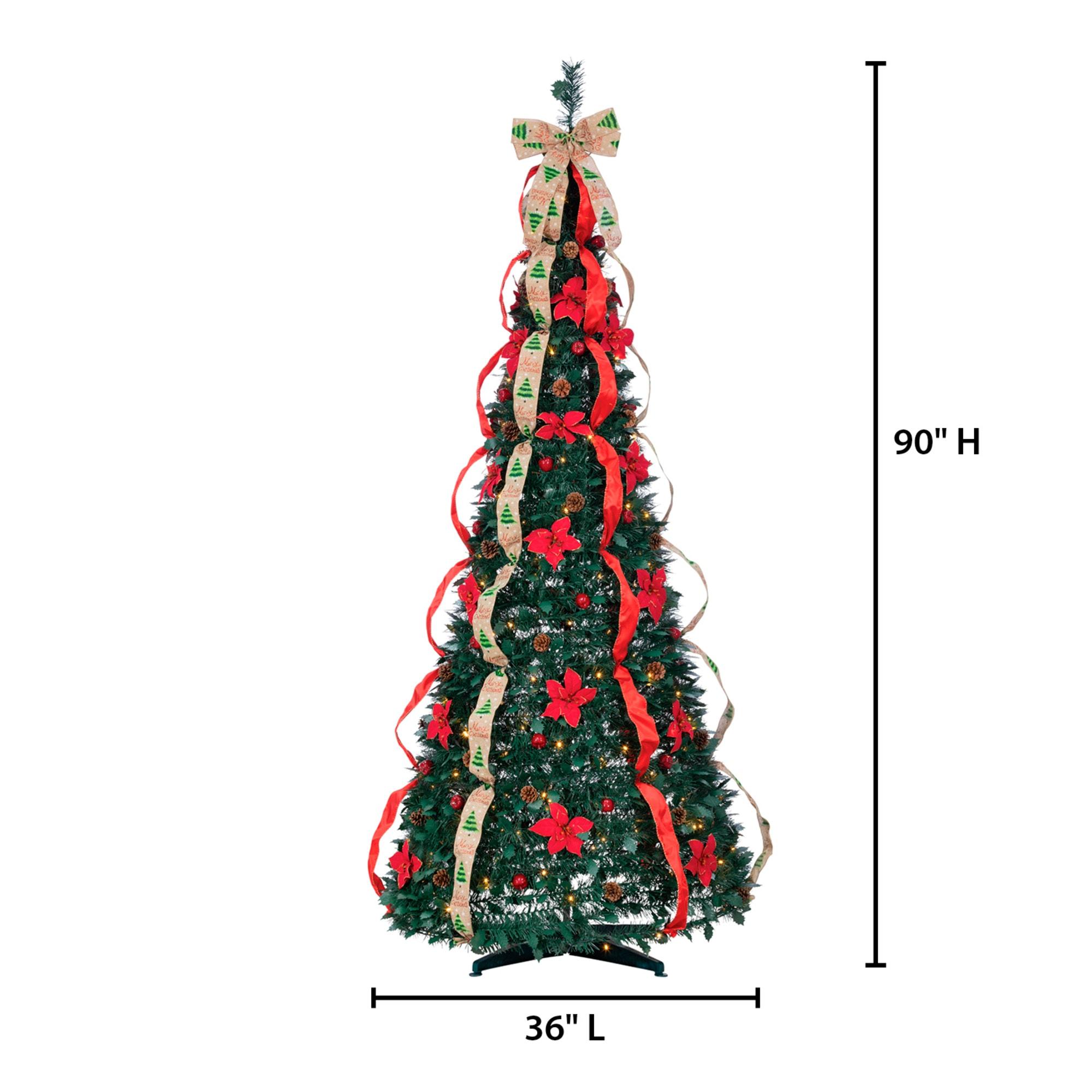 Gerson 7.5 ft. Pre Lit Warm White LED Pop Up Decorative Christmas Tree