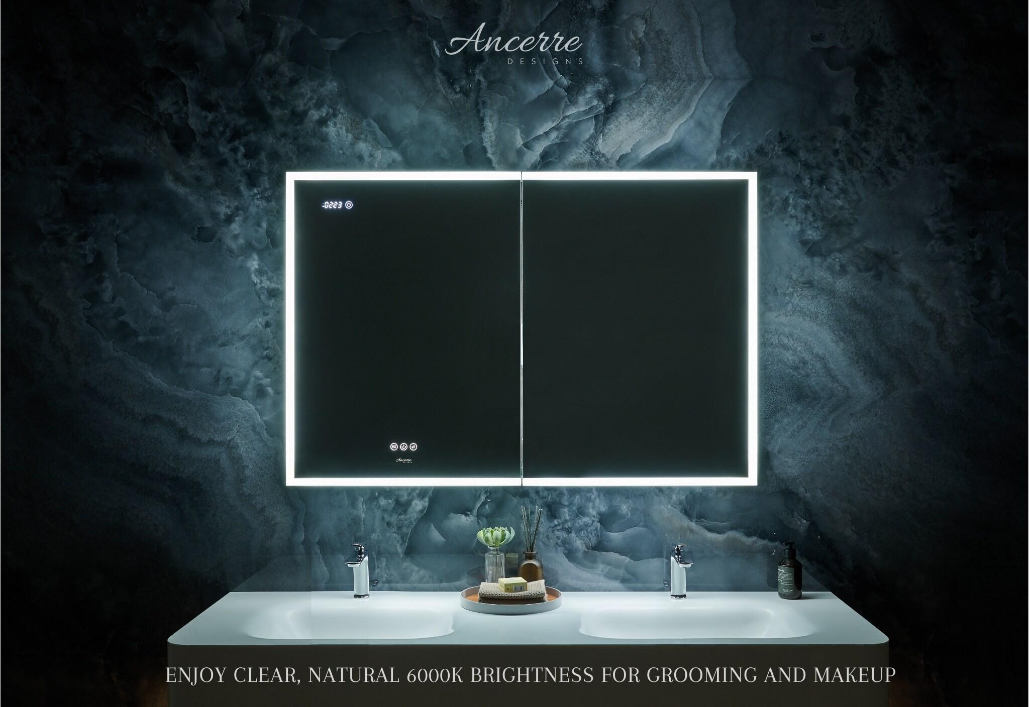 Ancerre Designs Pagani LED Mirror Medicine Cabinet With Defogger, Dimmer, Magnifier & USB Outlet