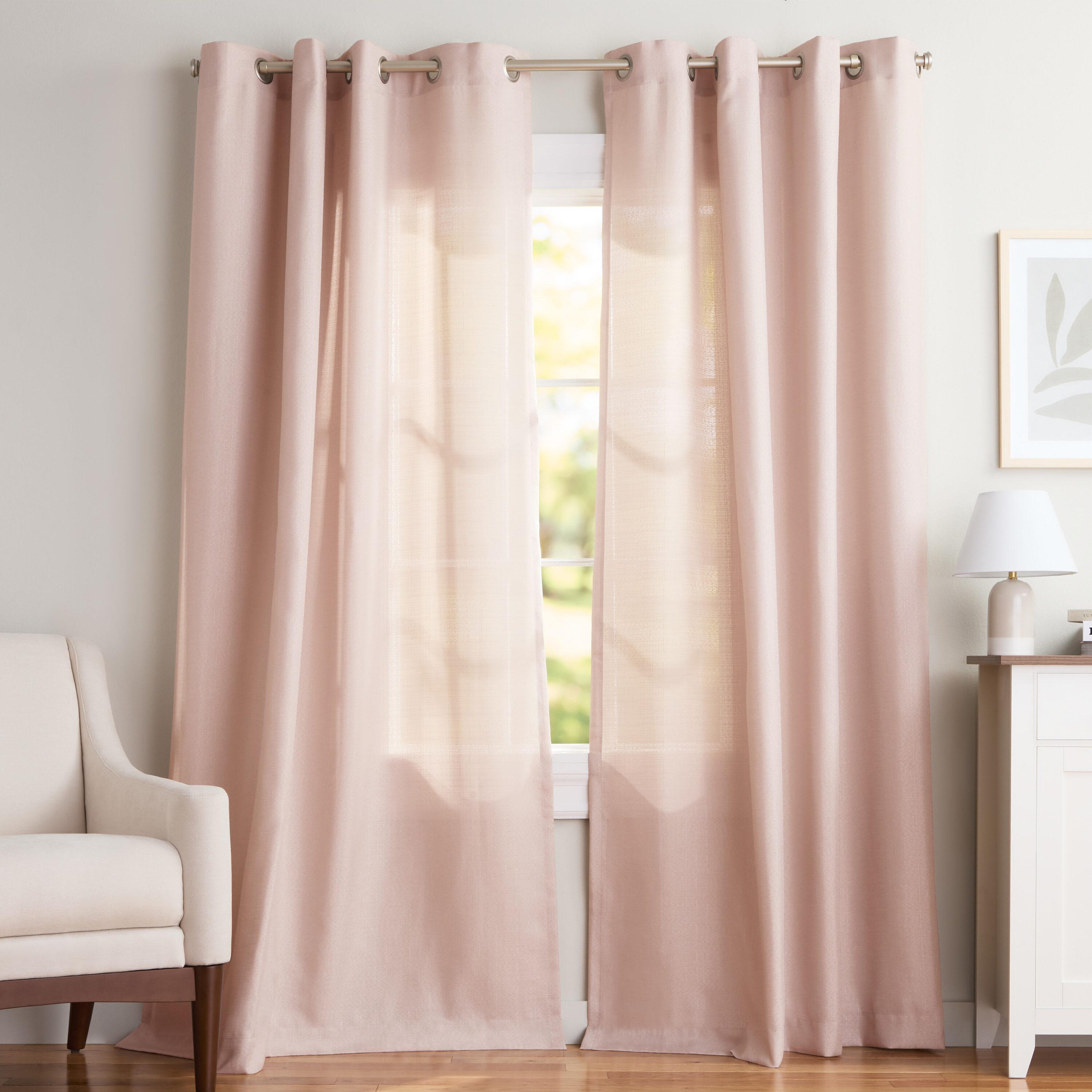 Loha GT Aaliyah Solid Color Semi-Sheer Grommet Curtain Panels