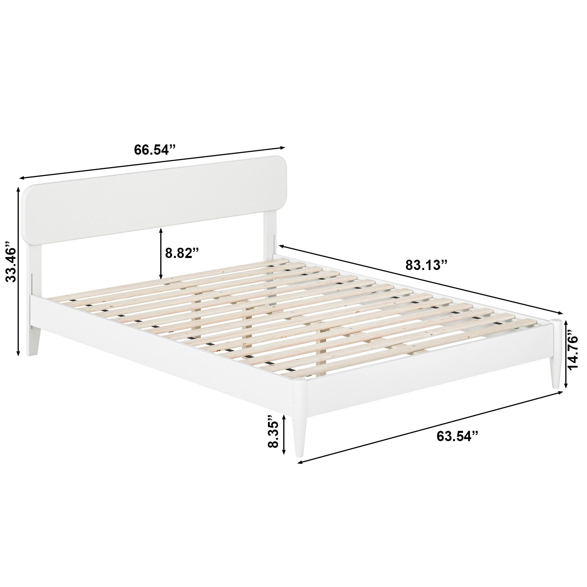 AFI Florence Queen Solid Wood Low Profile Platform Bed, White