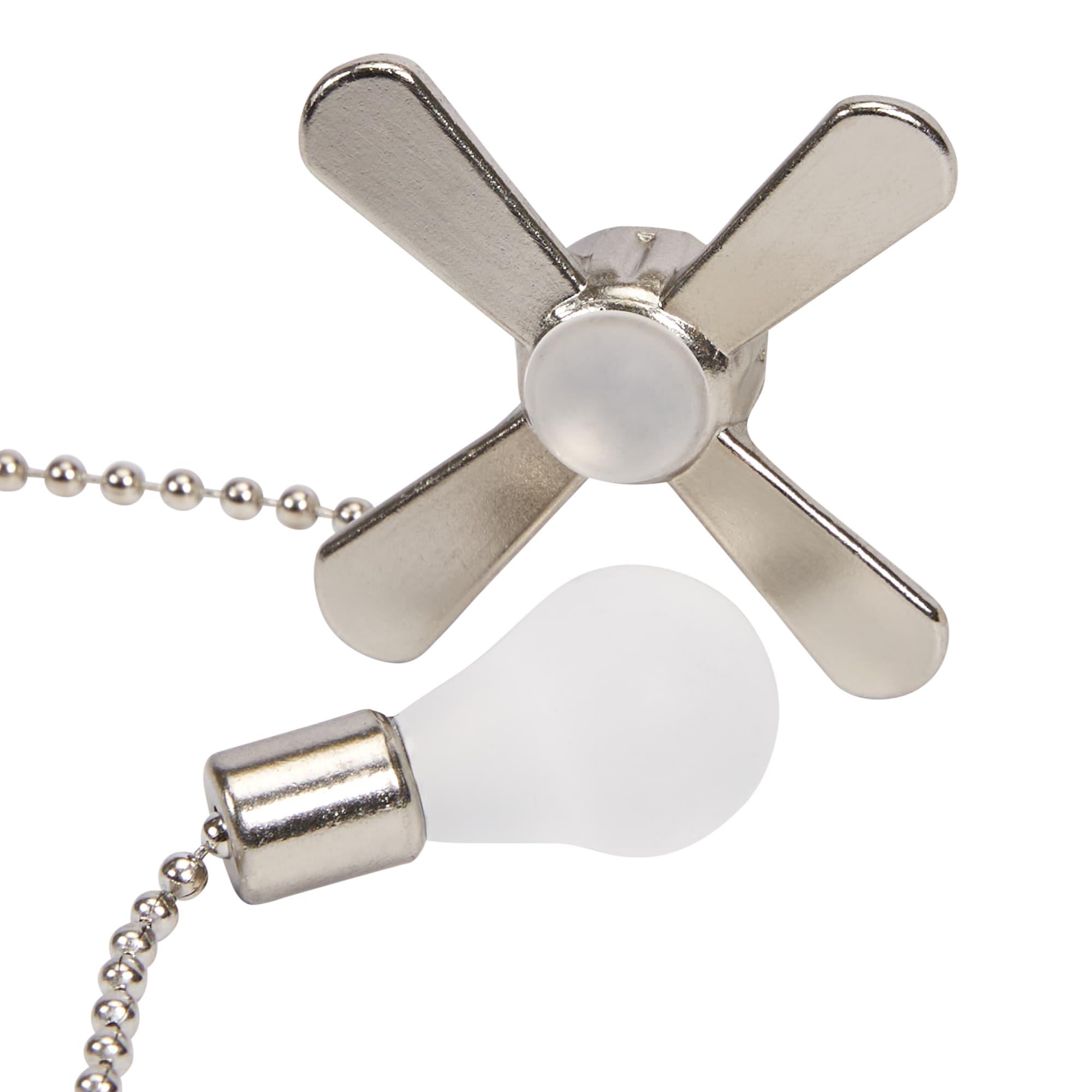 Harbor Breeze Universal 7.0-in Brushed Nickel and White Metal Indoor Pull chain