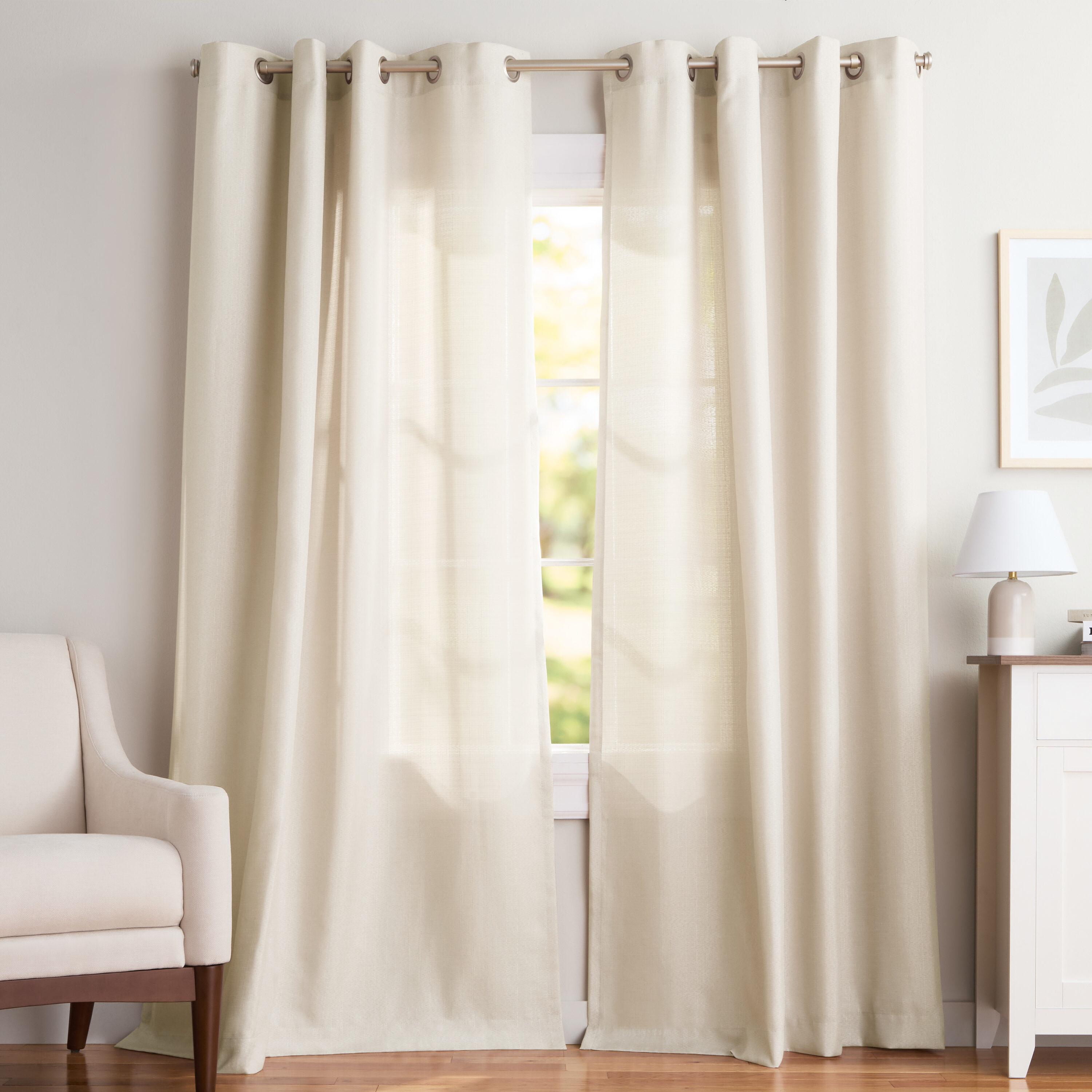 Loha GT Aaliyah Solid Color Semi-Sheer Grommet Curtain Panels
