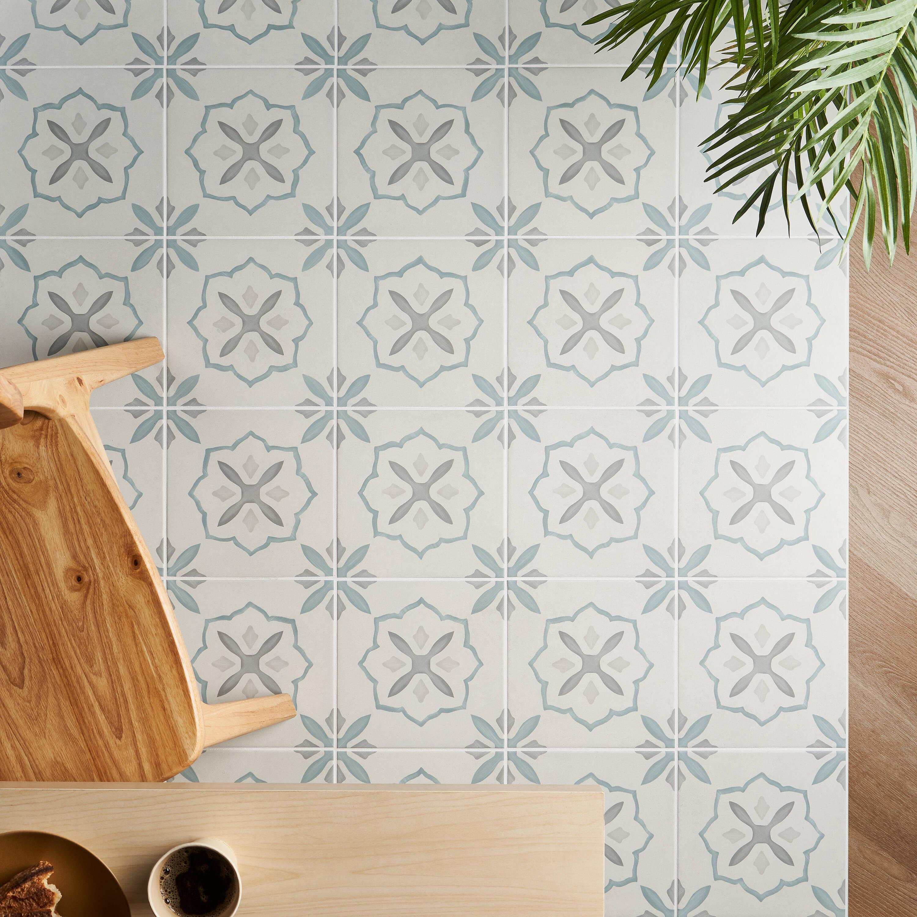 Plumeria 8.77" x 8.77" Matte Porcelain Tile