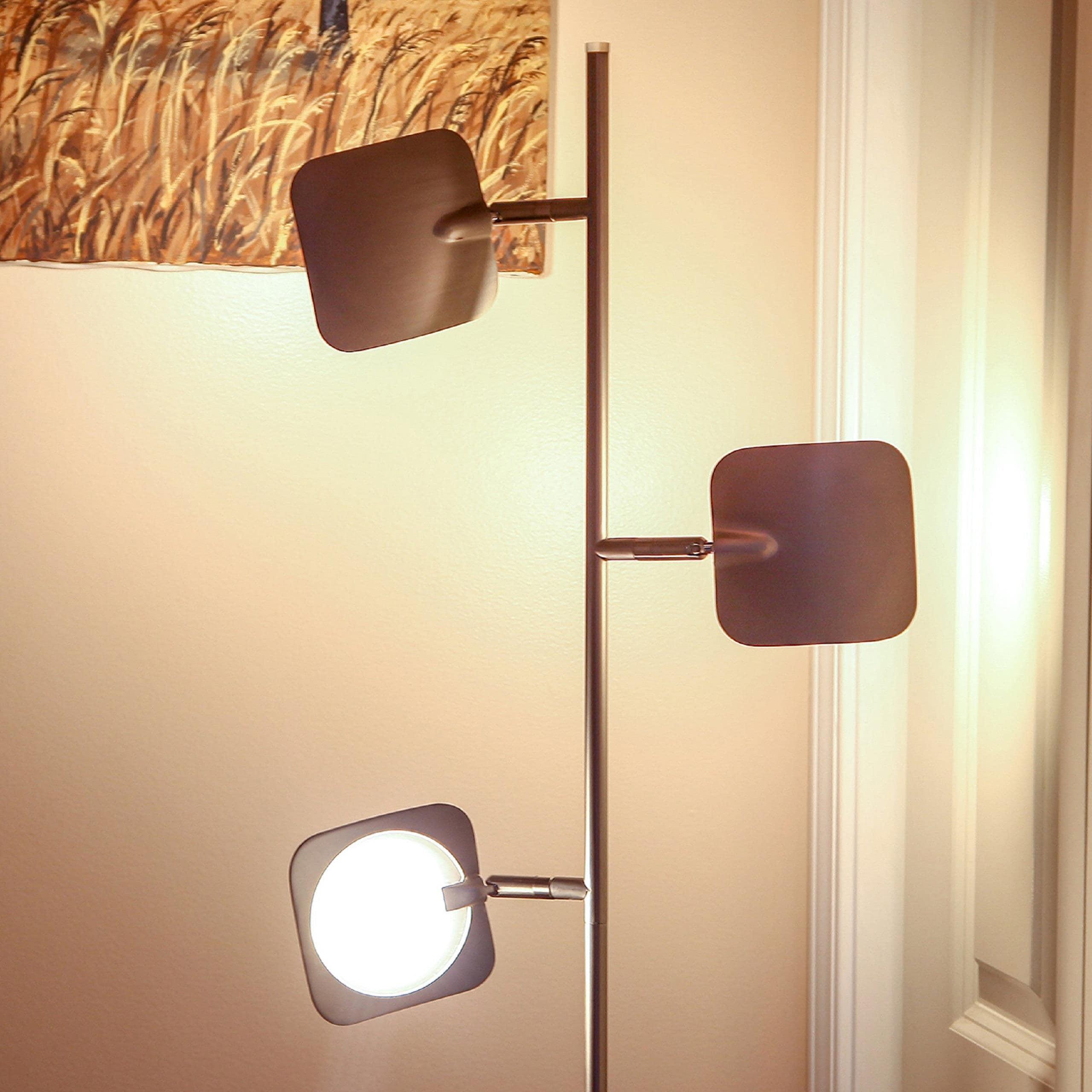Brightech Tree Industrial LED 3-Way Dimming Floor Lamp with 3 Adjustable Spot Lights