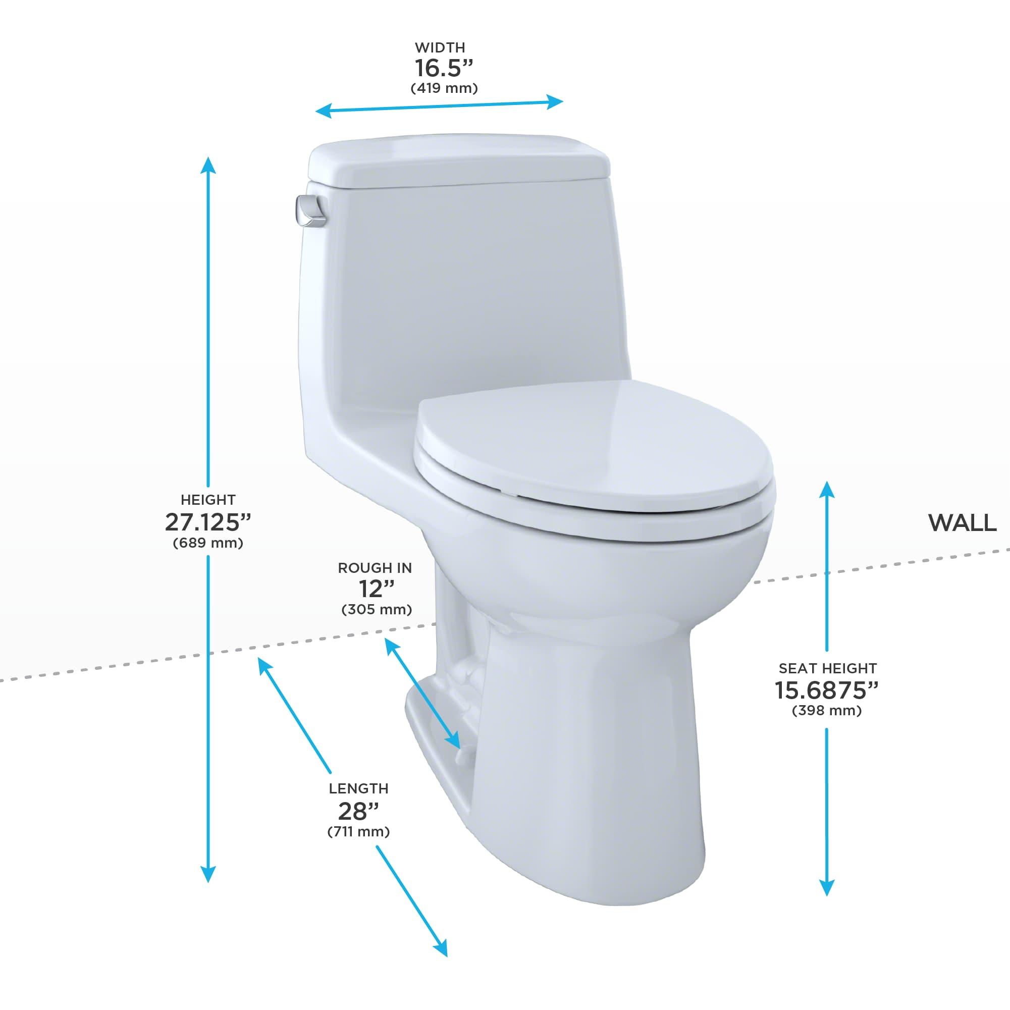 TOTO® Eco UltraMax® One-Piece Elongated 1.28 GPF Toilet with CEFIONTECT, Cotton White MS854114EG#01