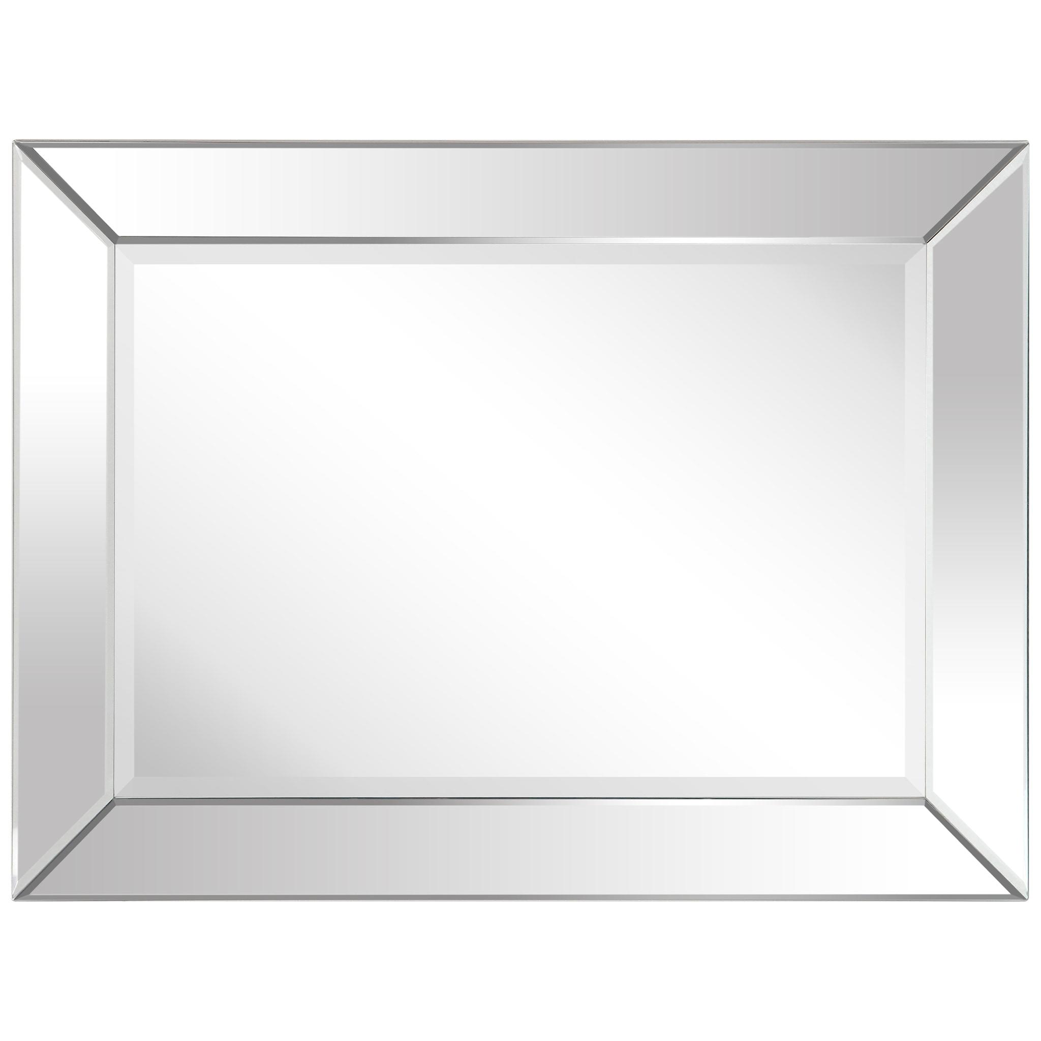 Empire Art Direct Modern Beveled Rectangular Wall Mirror,Bathroom,Bedroom,Living Room,Ready to Hang - 30 in. x 1.24 in. x 40 in.