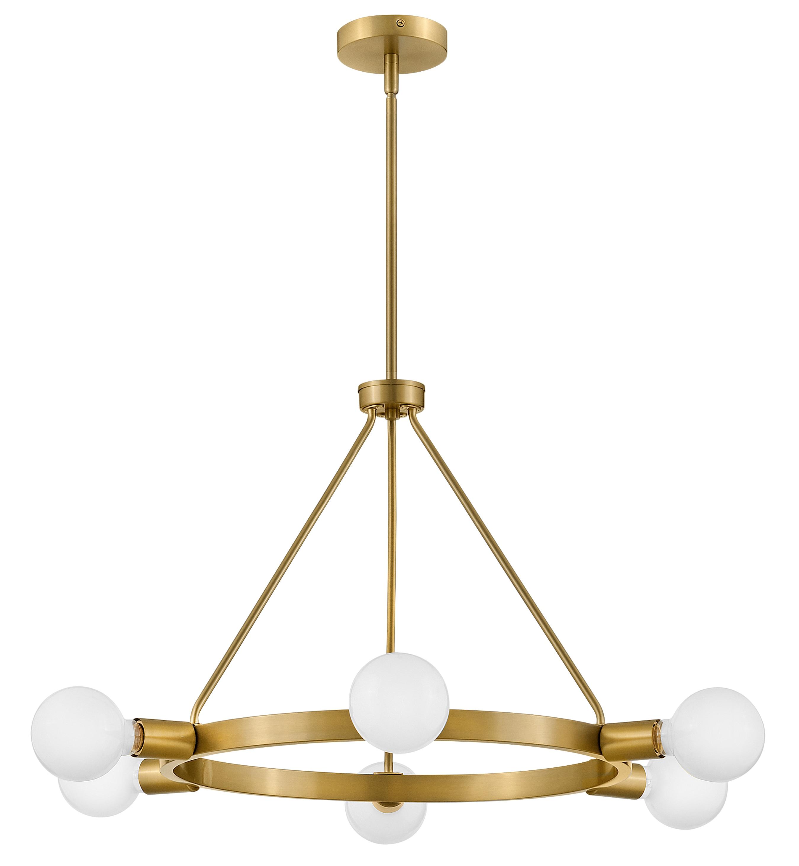 Lark Orla 6 - Light Chandelier in  Lacquered Brass