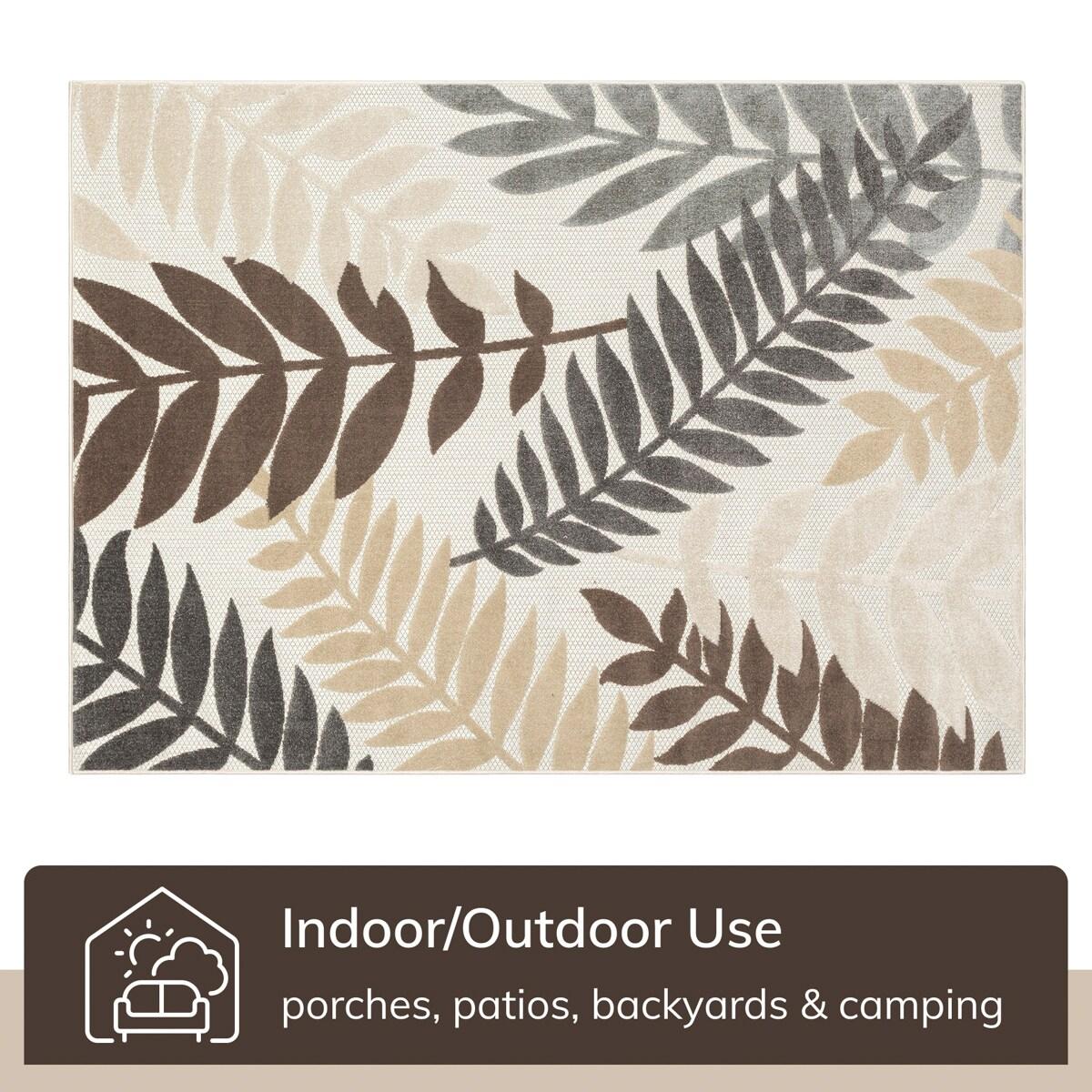 Dorado Mariah Modern Indoor / Outdoor Floral Ivory Hi-Lo Area Rug