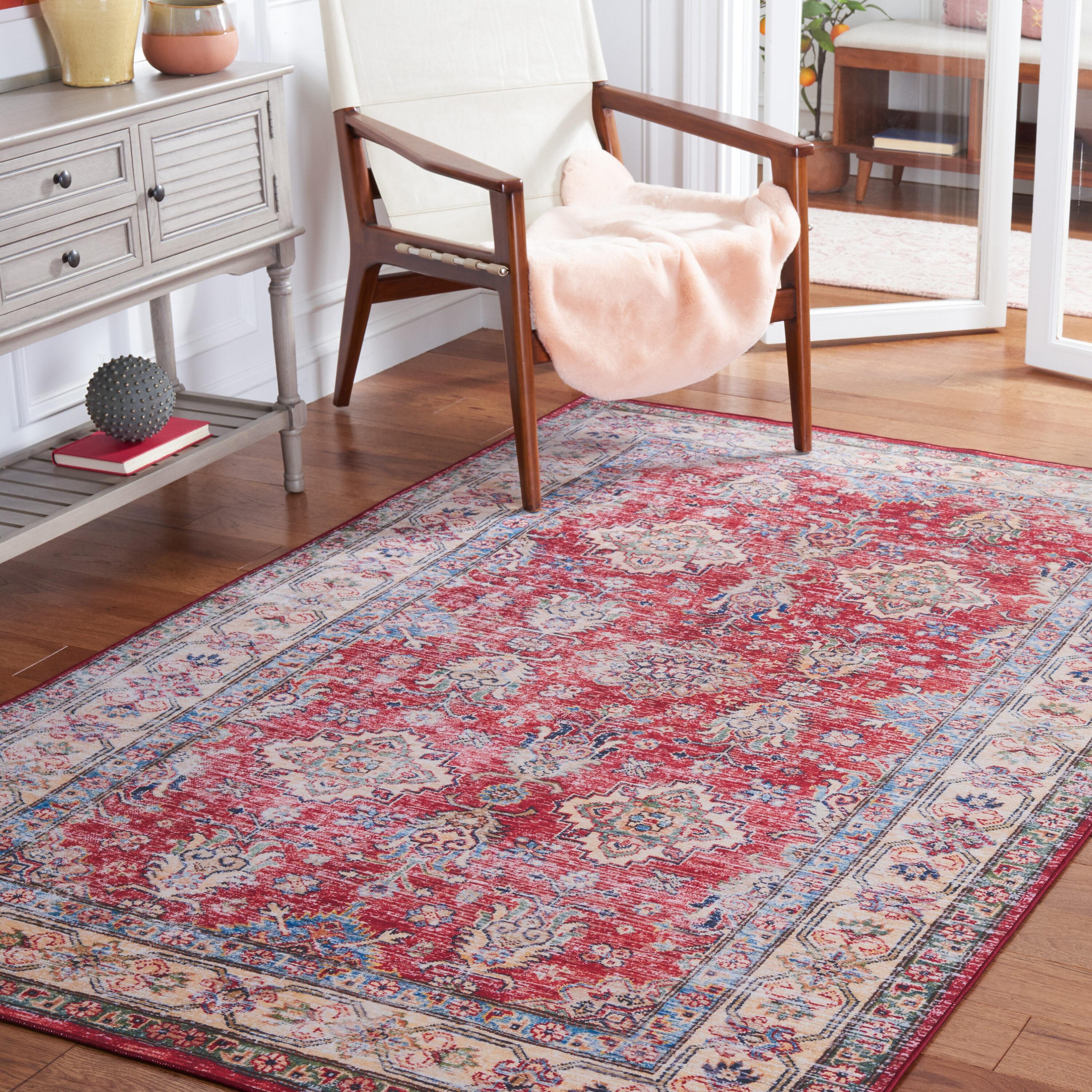 Tucson Vintage Persian TSN196 Power Loomed Machine Washable Skid-Resistant Indoor Area Rug - Rust/Beige - 9'x12' - Safavieh