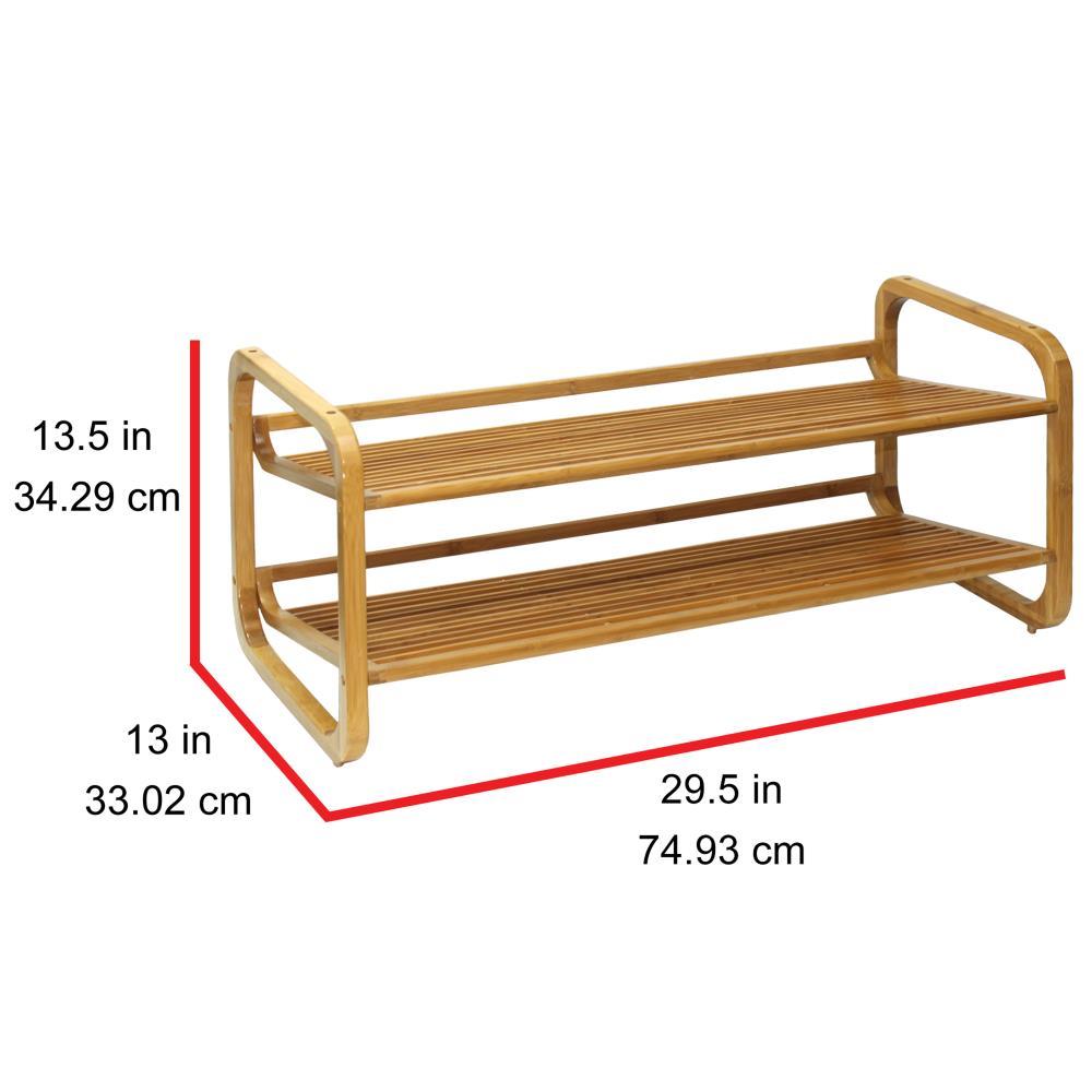 8 Pair Stackable Solid Wood Shoe Rack