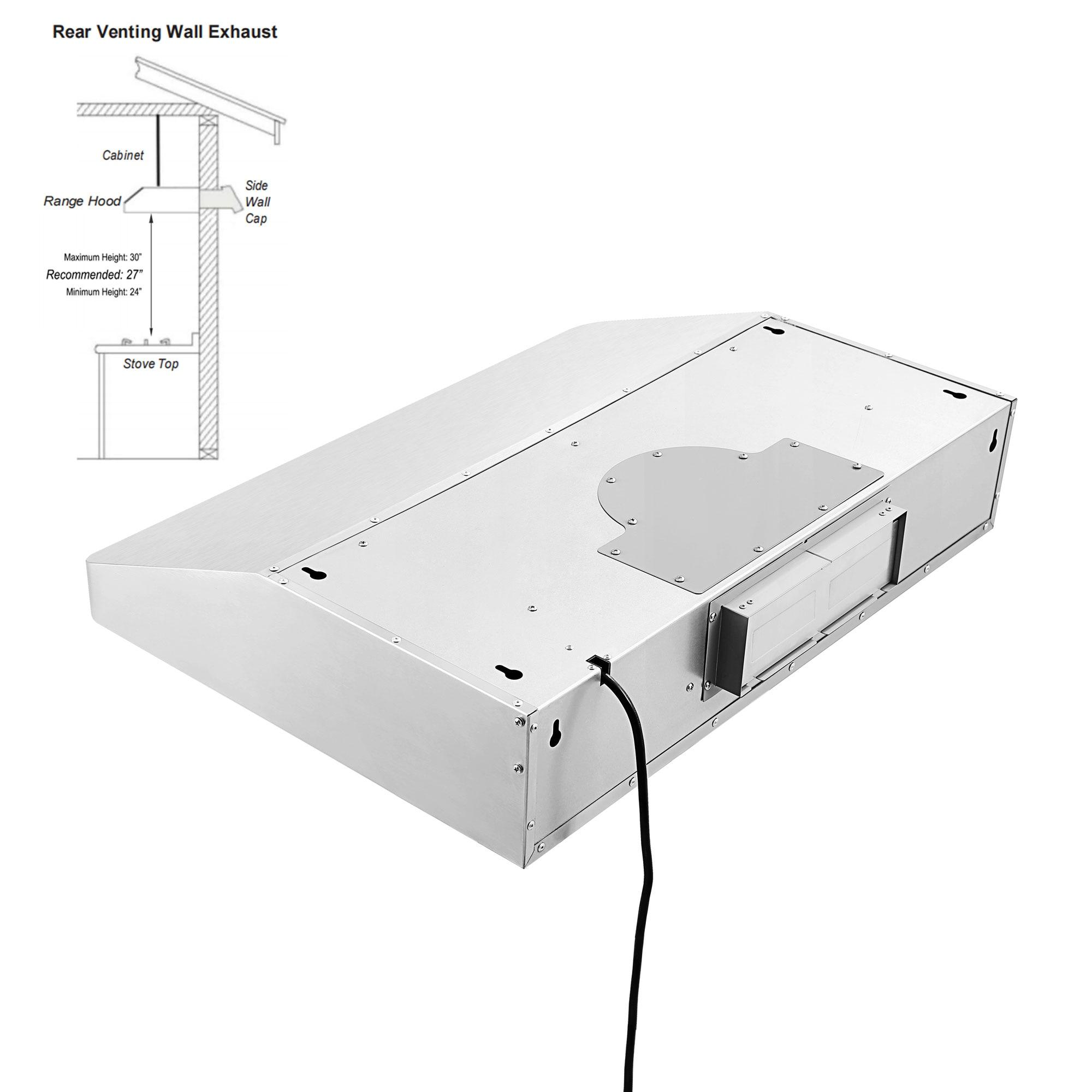 Empava 30" Stainless Steel 500 CFM Ducted (Vented) Wall Range Hood with Baffle Filter