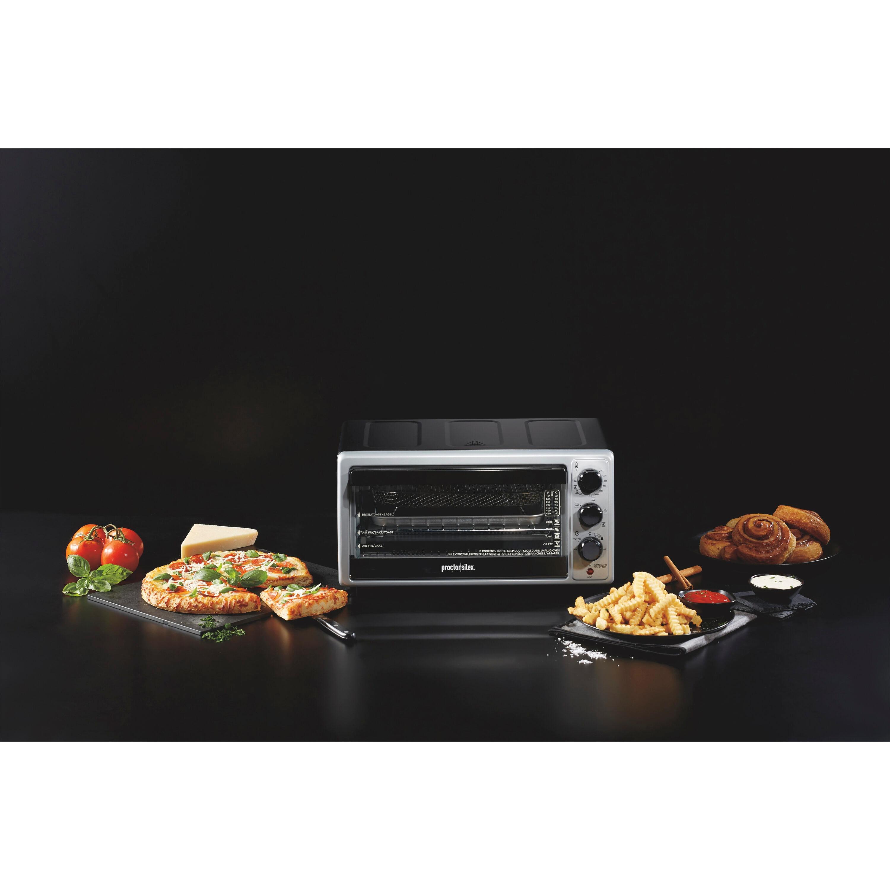 Proctor Silex 6sl Toaster Oven 31124: Countertop Small Oven, 1500W, Silver, Includes Broiler & Baking Pan, Freestanding