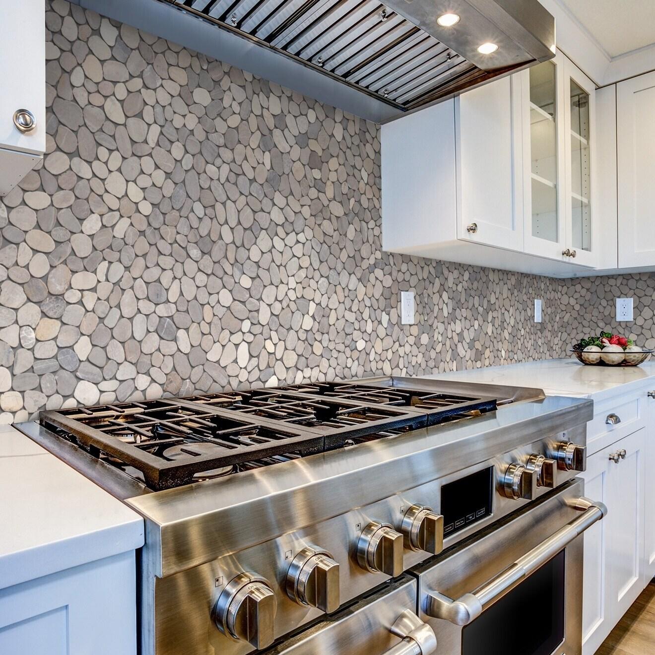 Sliced Pebble Mosaic Wall & Floor Tile