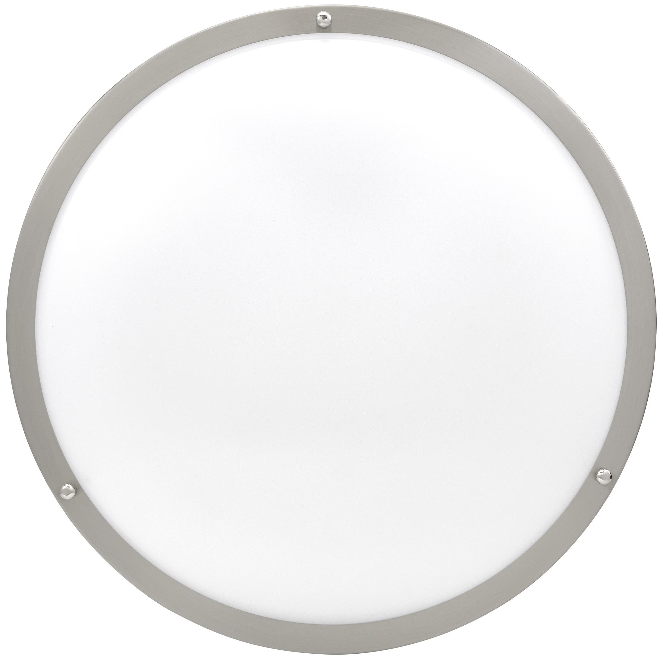 Maxxima 16 in. Satin Nickel LED Ceiling Mount Fixture 3000K Warm White, 2600 Lumens, Dimmable