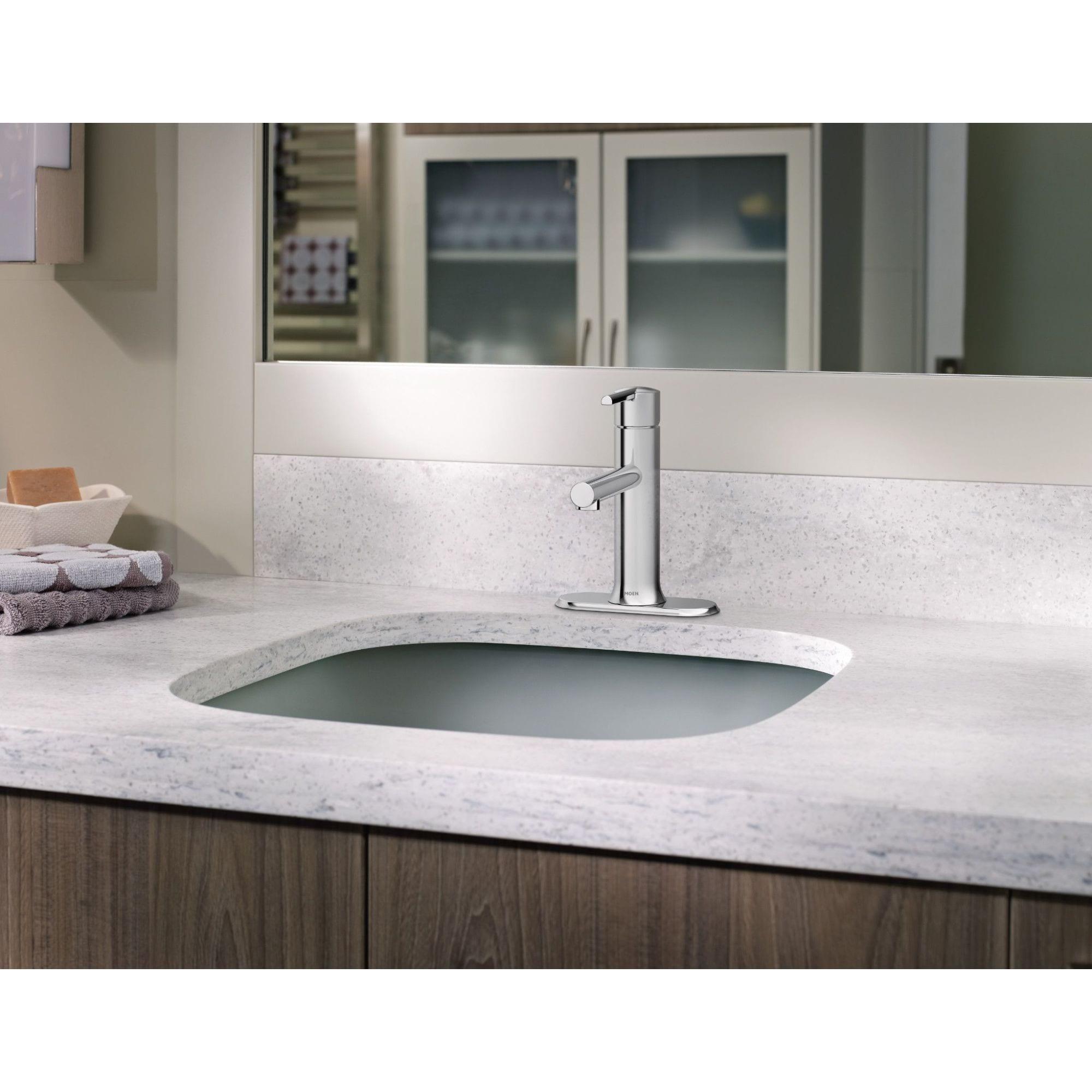 Moen Arlys Chrome Single-Handle Bathroom Sink Faucet 4 in.