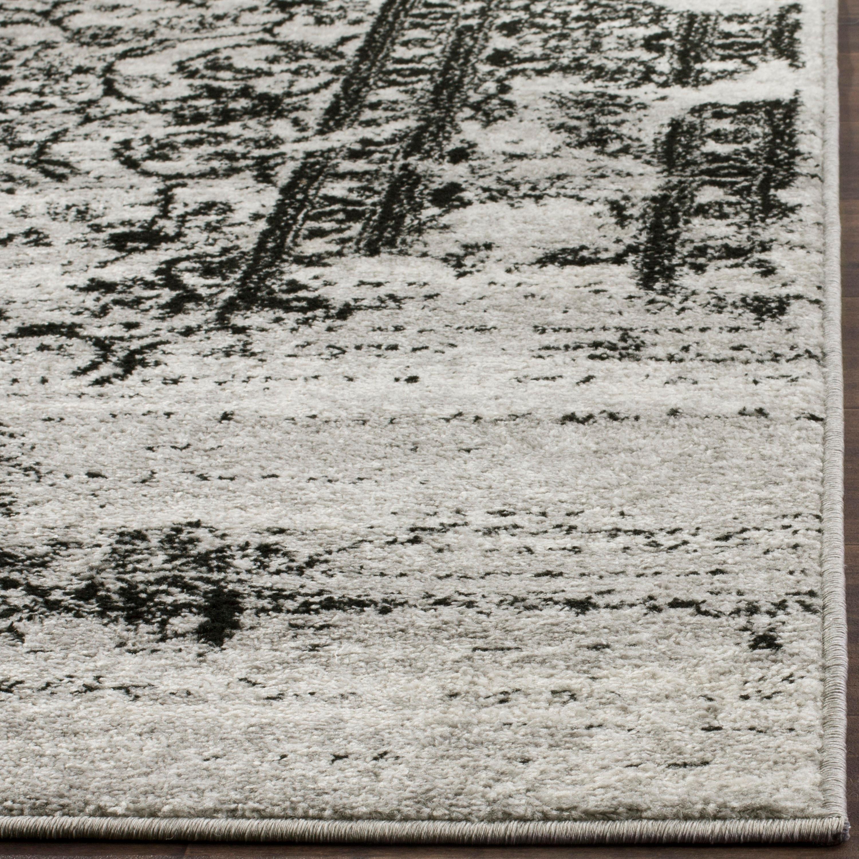 SAFAVIEH Adirondack Zoey Alfombra de Área Descolorida Tradicional, Plata / Negro, 12 'x 18'