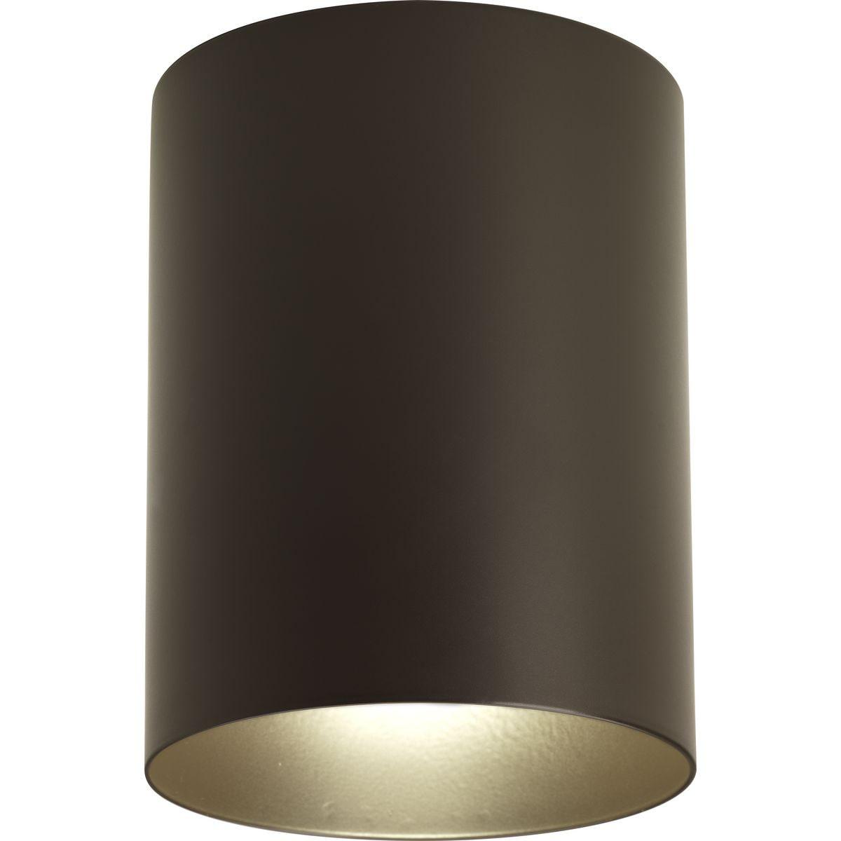 Progress Lighting, Cylinder, 1 Light, LED Flush Mount, Antique Bronze, Porcelain, Wet Rated