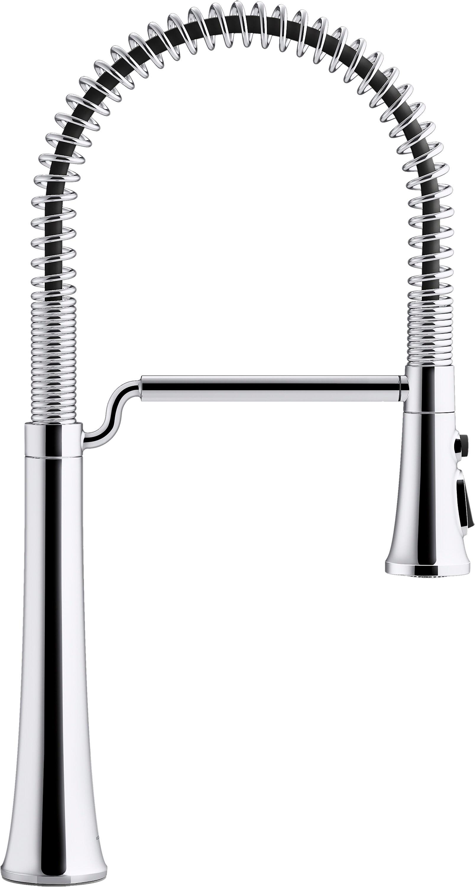 Kohler Tone Single Handle Semi-Professional Pre-Rinse Kitchen Sink Faucet with Three-Function Pull Down Sprayer