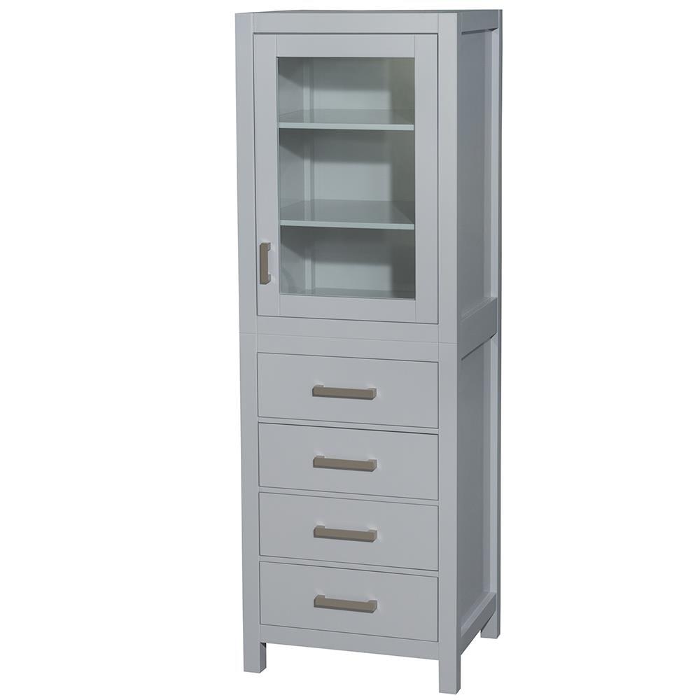 Wyndham Collection Sheffield Solid Wood Freestanding Linen Cabinet