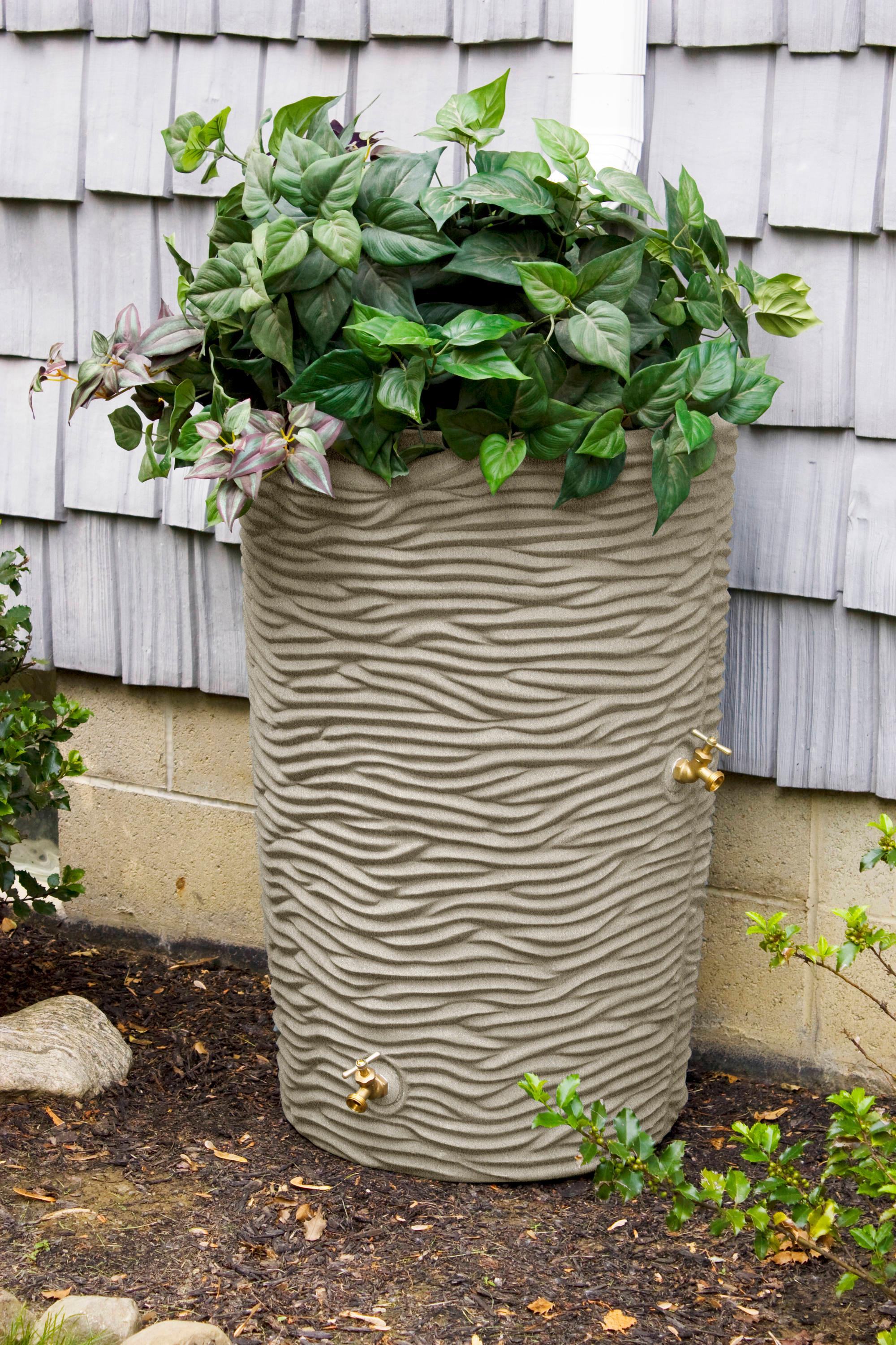 Good Ideas Impressions Palm 50-Gallon Rain Barrel - Sandstone