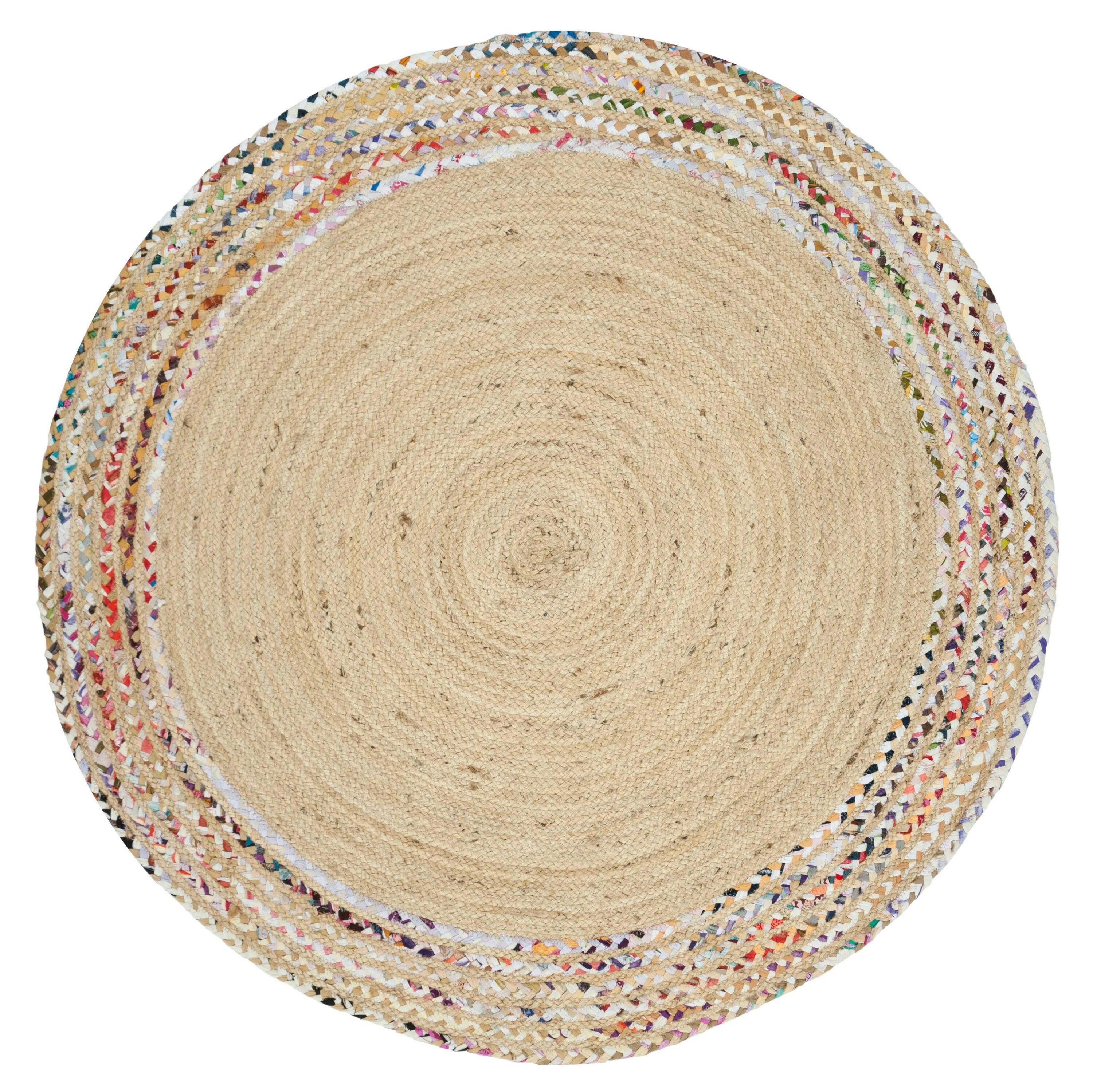 Cape Cod CAP207 Hand Woven Area Rug - Ivory/Light Beige - 4' Round - Safavieh.
