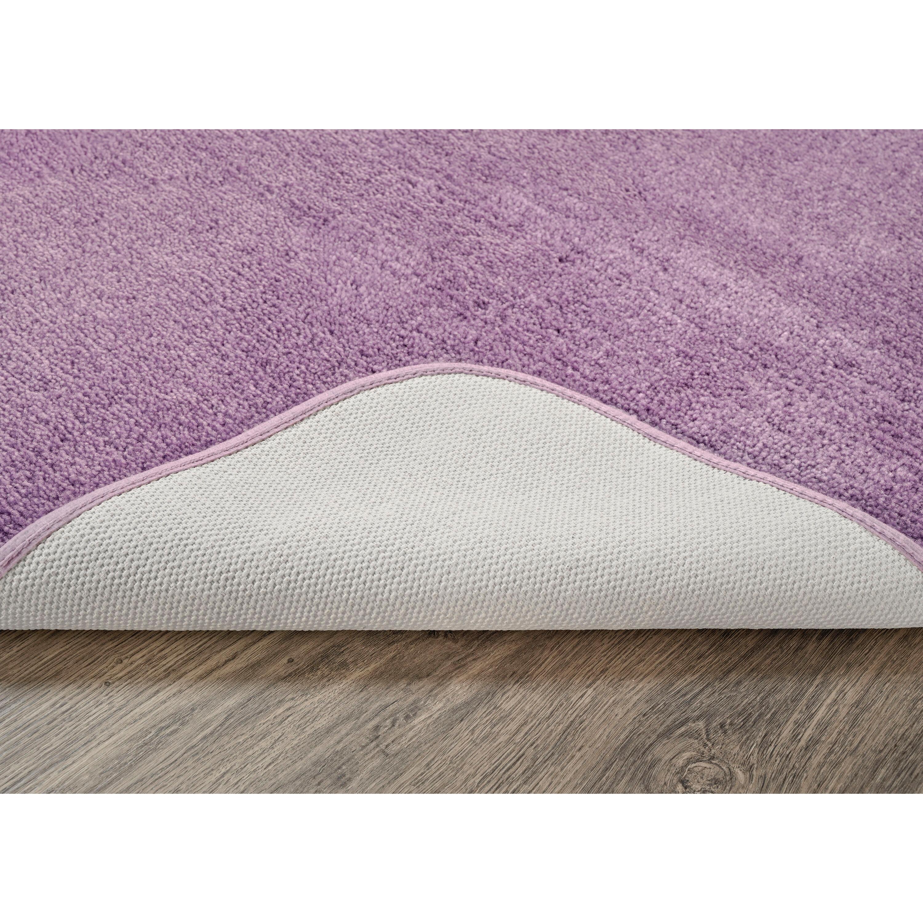 Garland Rug Traditional Washable Bath Rug Set, 3 Piece Set (21"x34" Bath Rug, Contour Rug, & Toilet Lid) Purple