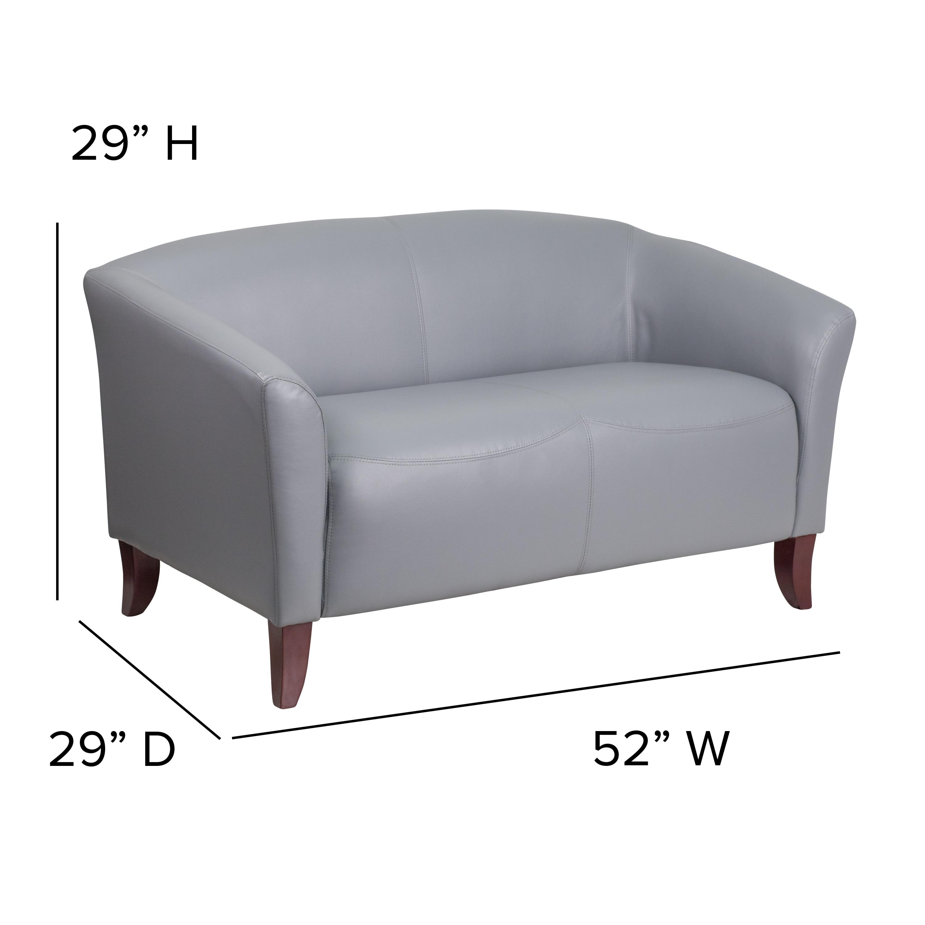 Flash Furniture HERCULES Imperial Series LeatherSoft Loveseat with Cherry Wood Feet