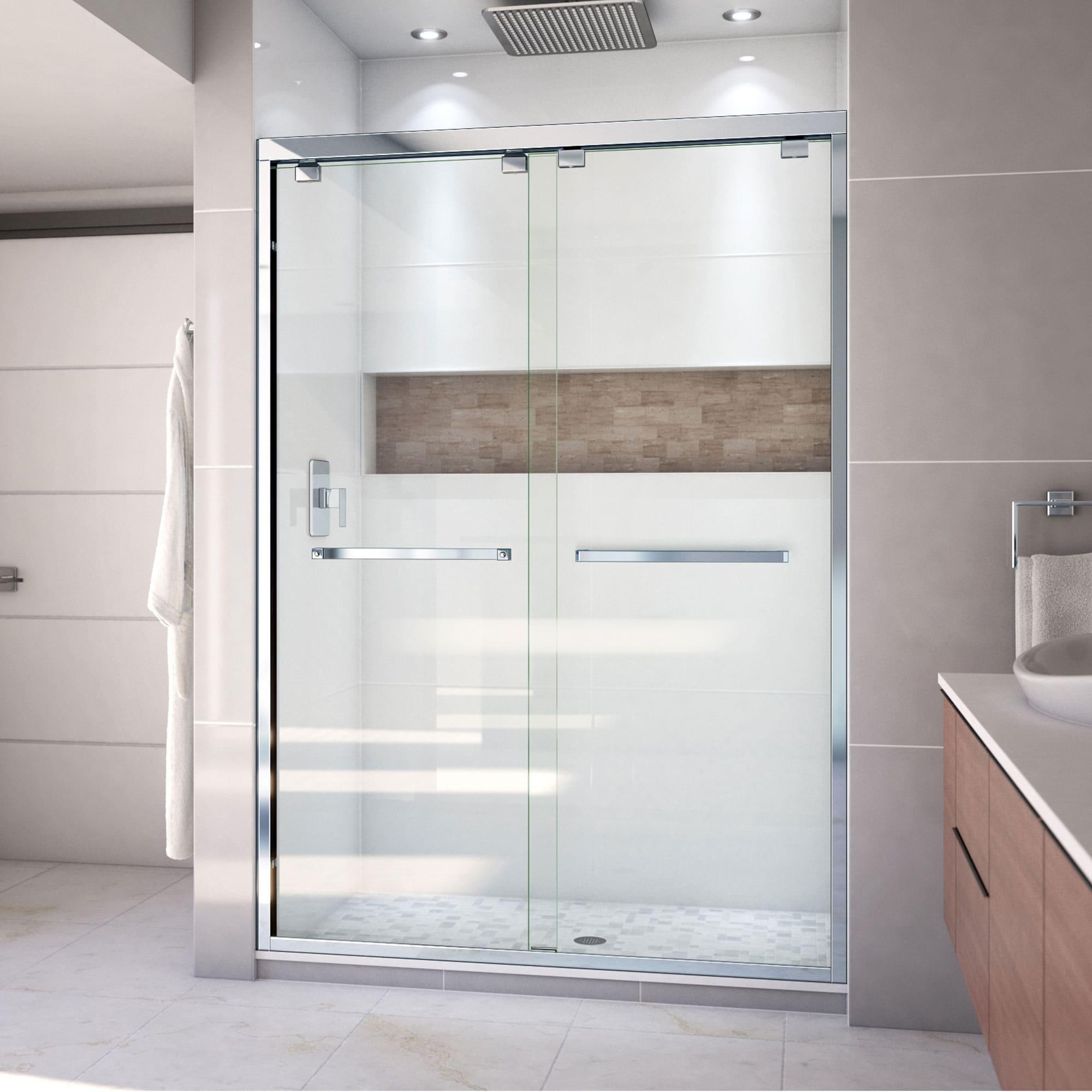 DreamLine 54" Frameless Clear Glass Sliding Shower Door with Chrome Hardware